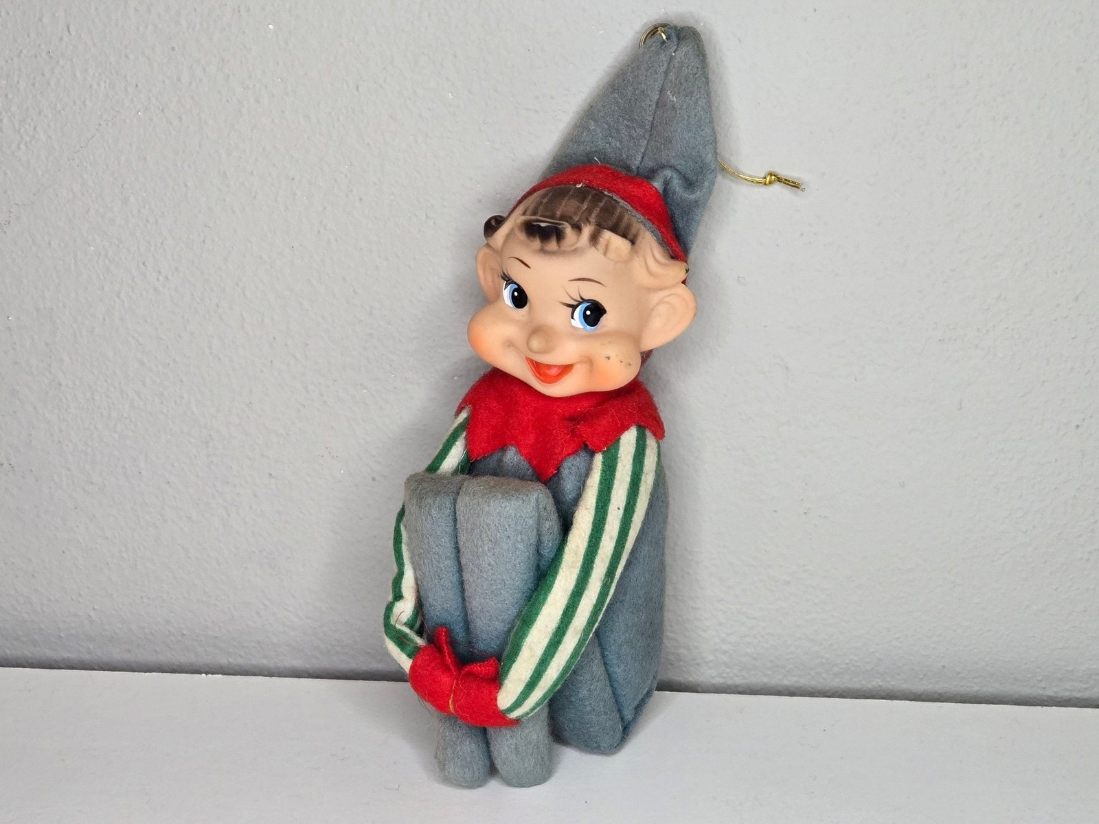 Vintage Knee Hugger Shelf Sitter Elf Christmas Ornament Japan Vintage Knee Hugger Shelf Sitter Elf Christmas Ornament Japan