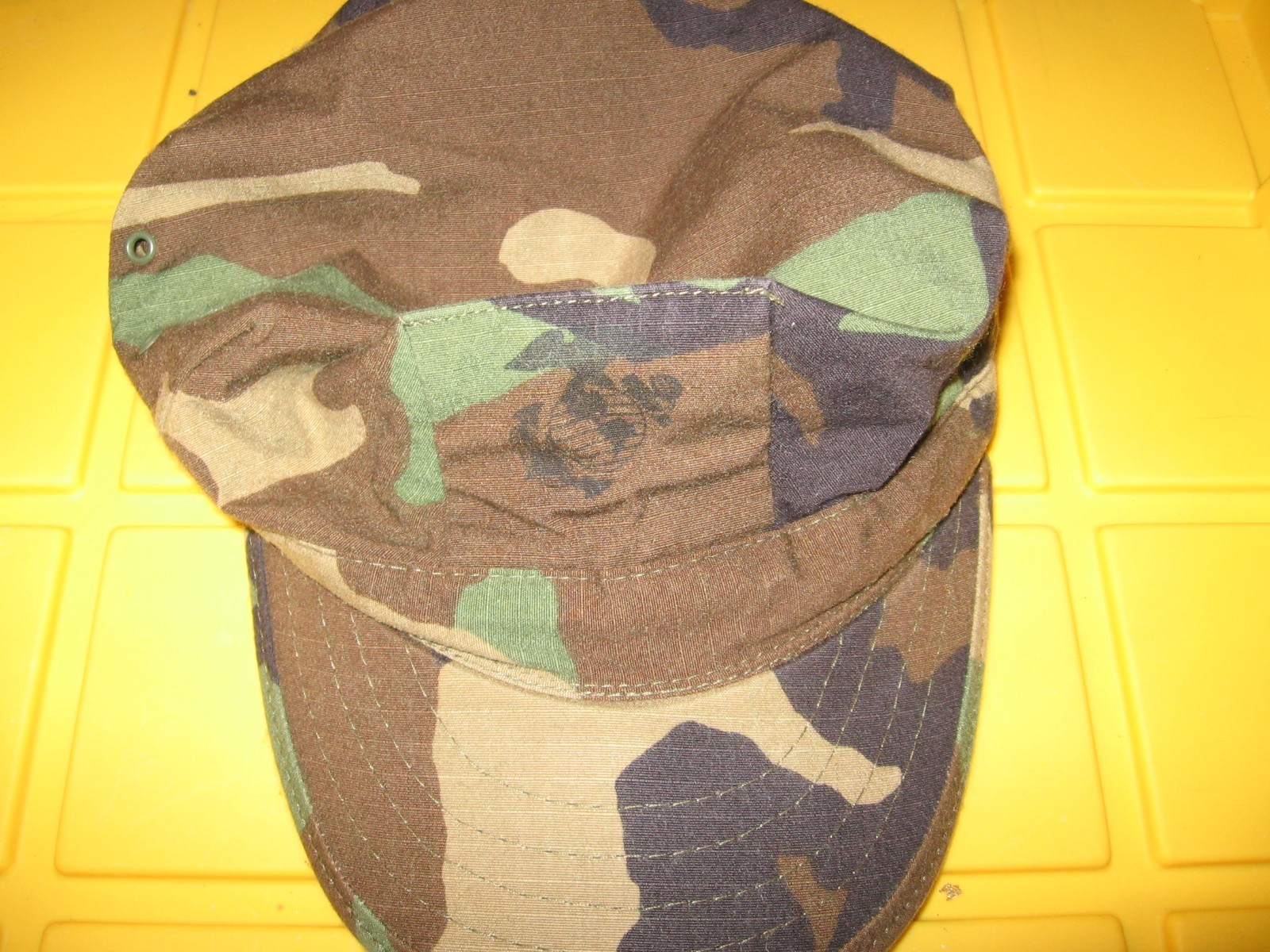 Vintage Woodland Camouflage Pattern USMC Utility Cap Medium 7 1/4 Vintage Woodland Camouflage Pattern USMC Utility Cap Medium 7 1/4