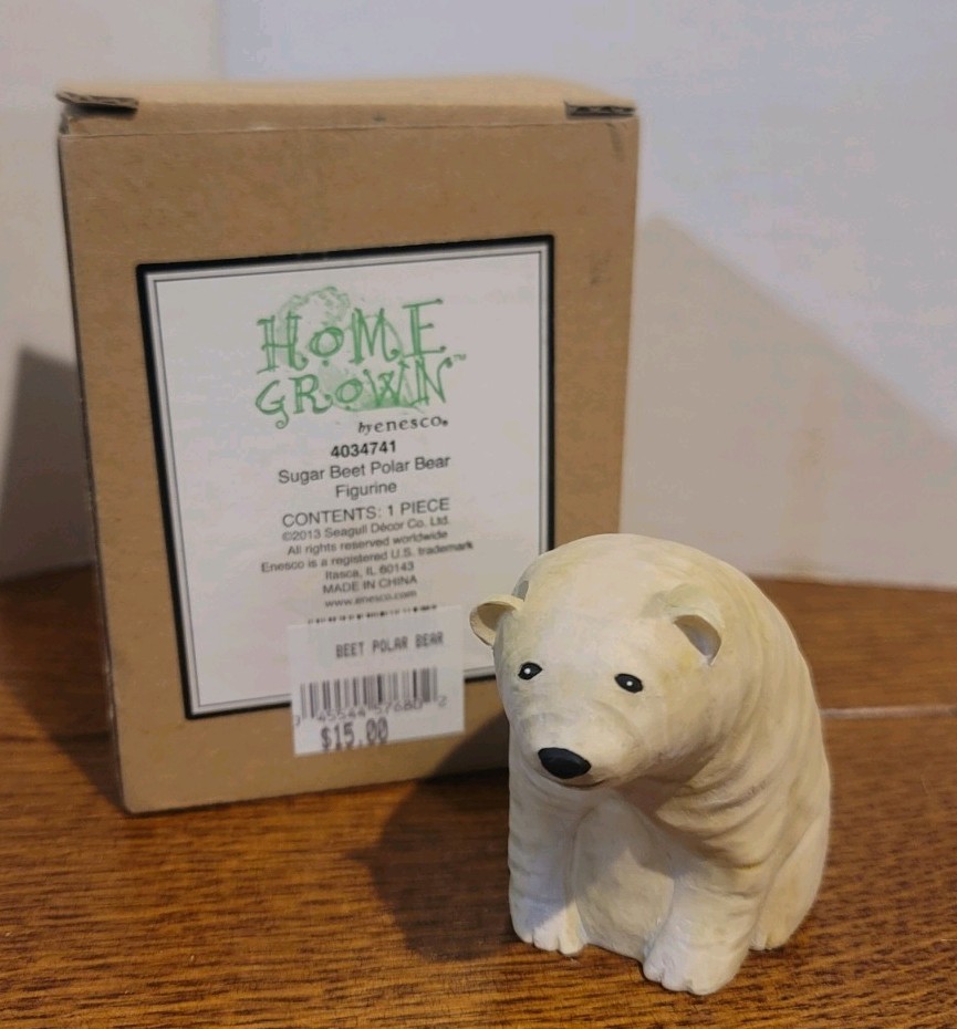 ENESCO HOME GROWN SUGAR BEET POLAR BEAR FIGURINE #4034741 ENESCO HOME GROWN SUGAR BEET POLAR BEAR FIGURINE #4034741