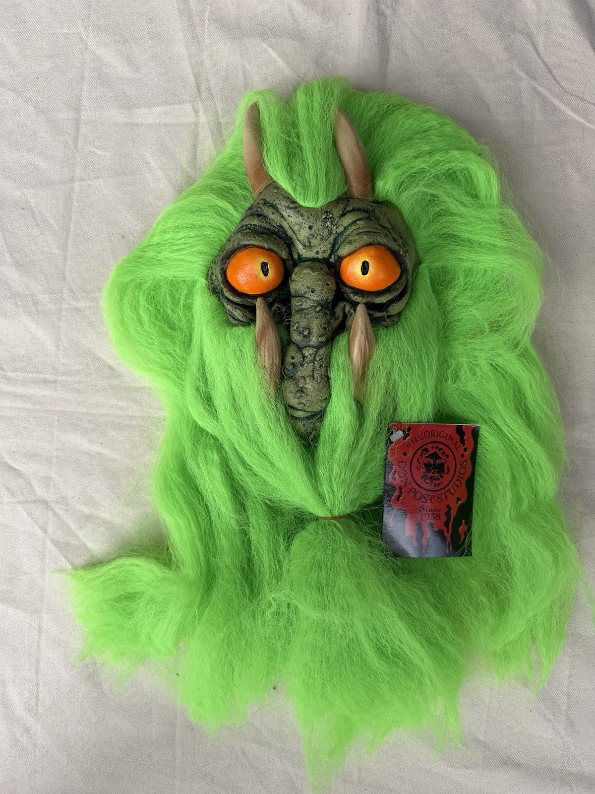VINTAGE DON POST  Green Monster Halloween Latex Mask Paper Magic Group