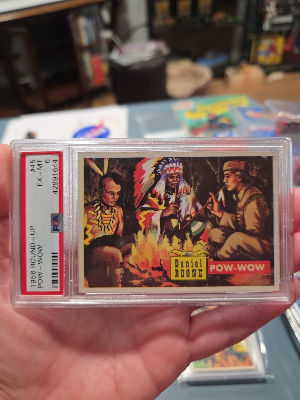 1956 Topps Round Up #45 POW-WOW PSA 6 Daniel Boone