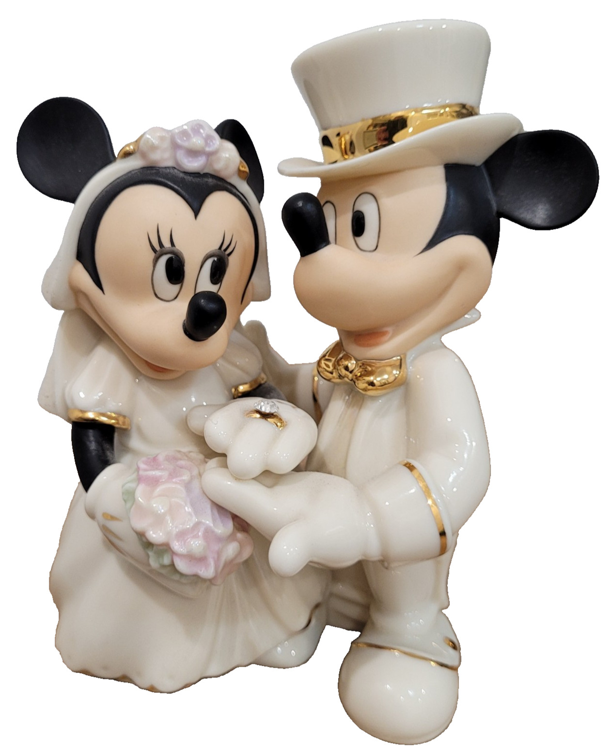 Lenox Disney Minnie\'s Dream Wedding Cake Topper Figurine Mickey Mouse Ring