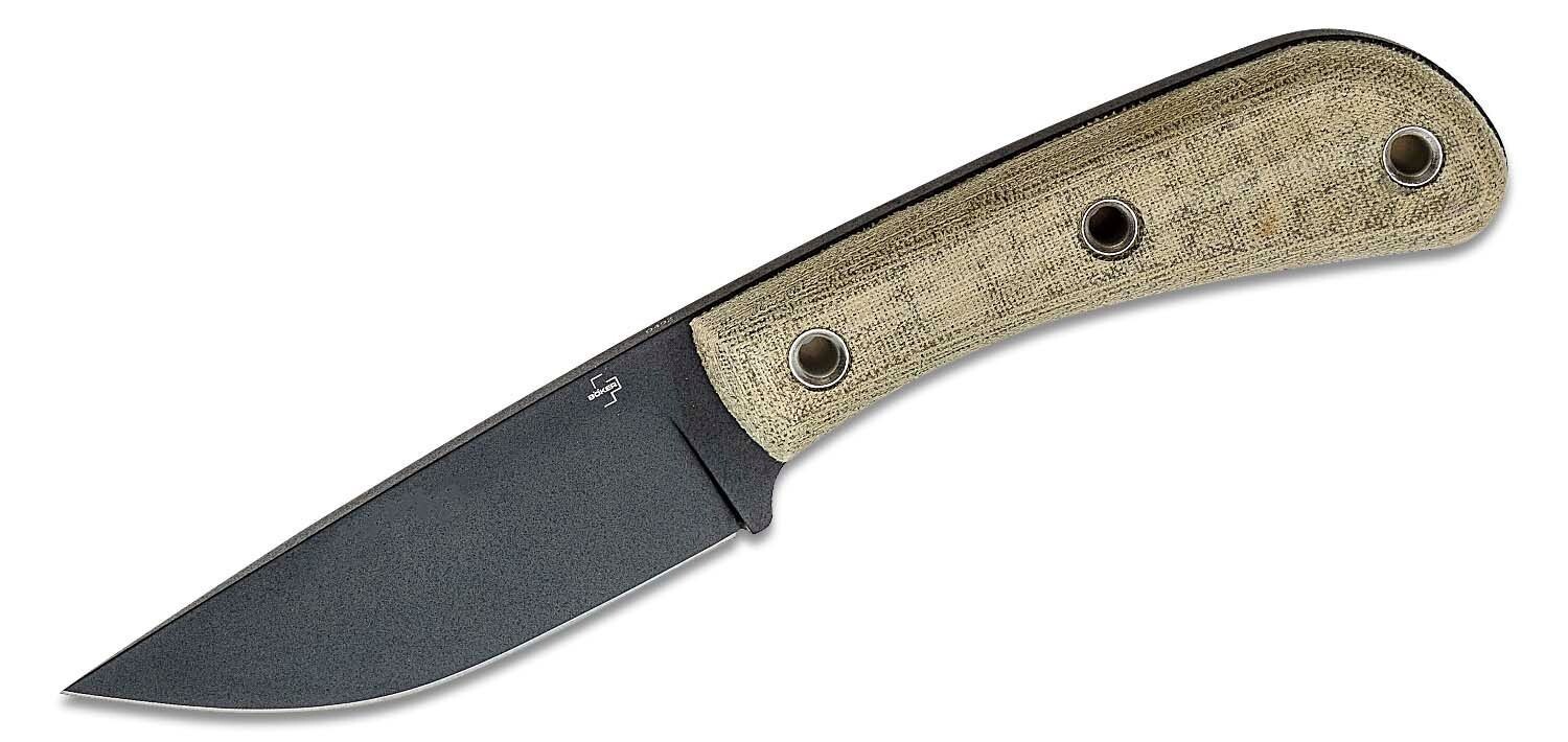 Boker Little Rok Fixed Blade Knife, Green Micarta Handles, Kydex Sheath 02BO026