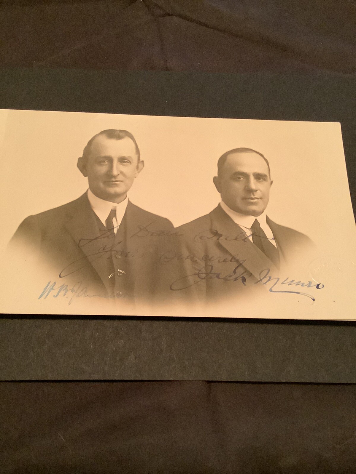 Jack Munro Signed Studio Photo from Sydney ~ Fought Jim Jefrees 2x 1904