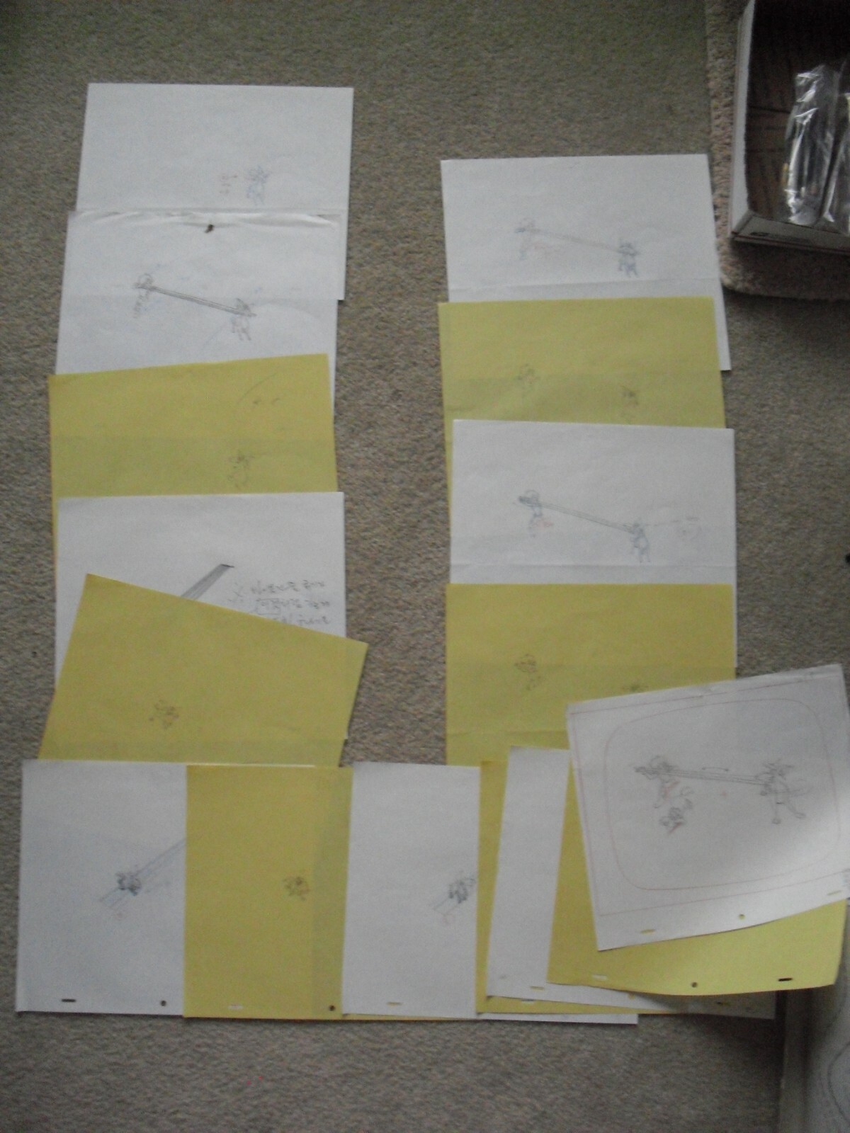 Lot of 16 Original 1990s Children\'s ABC Cartoon CRO Character Pencil Drawings
