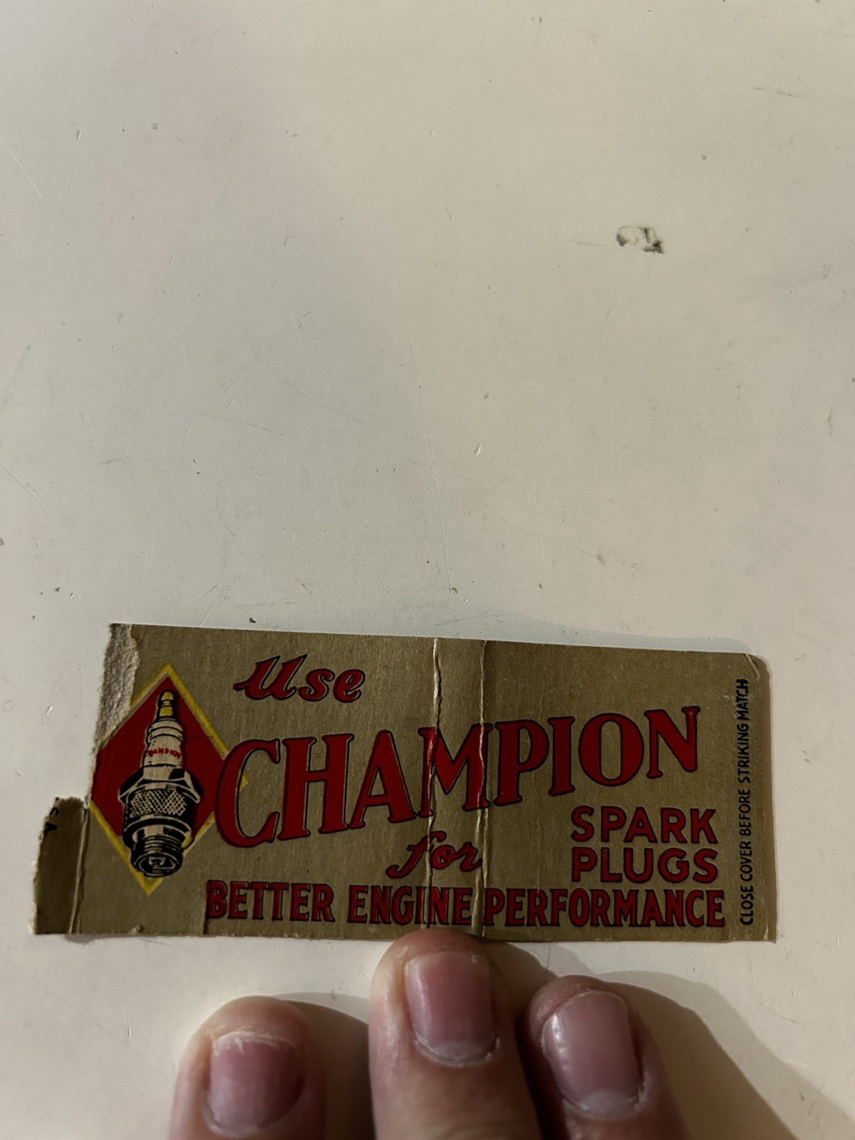 1940s CHAMPION SPARK PLUGS Gas & Oil Auto Advertising Complete Matchbook Vintage