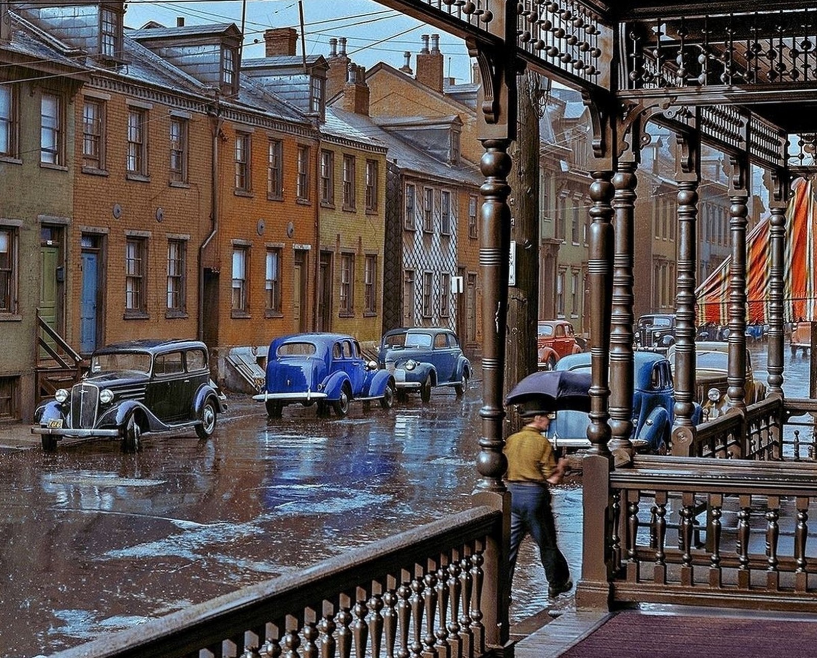 1941 PITTSBURGH RESIDENTIAL STREET as Seen From Front Porch PHOTO (209-p)