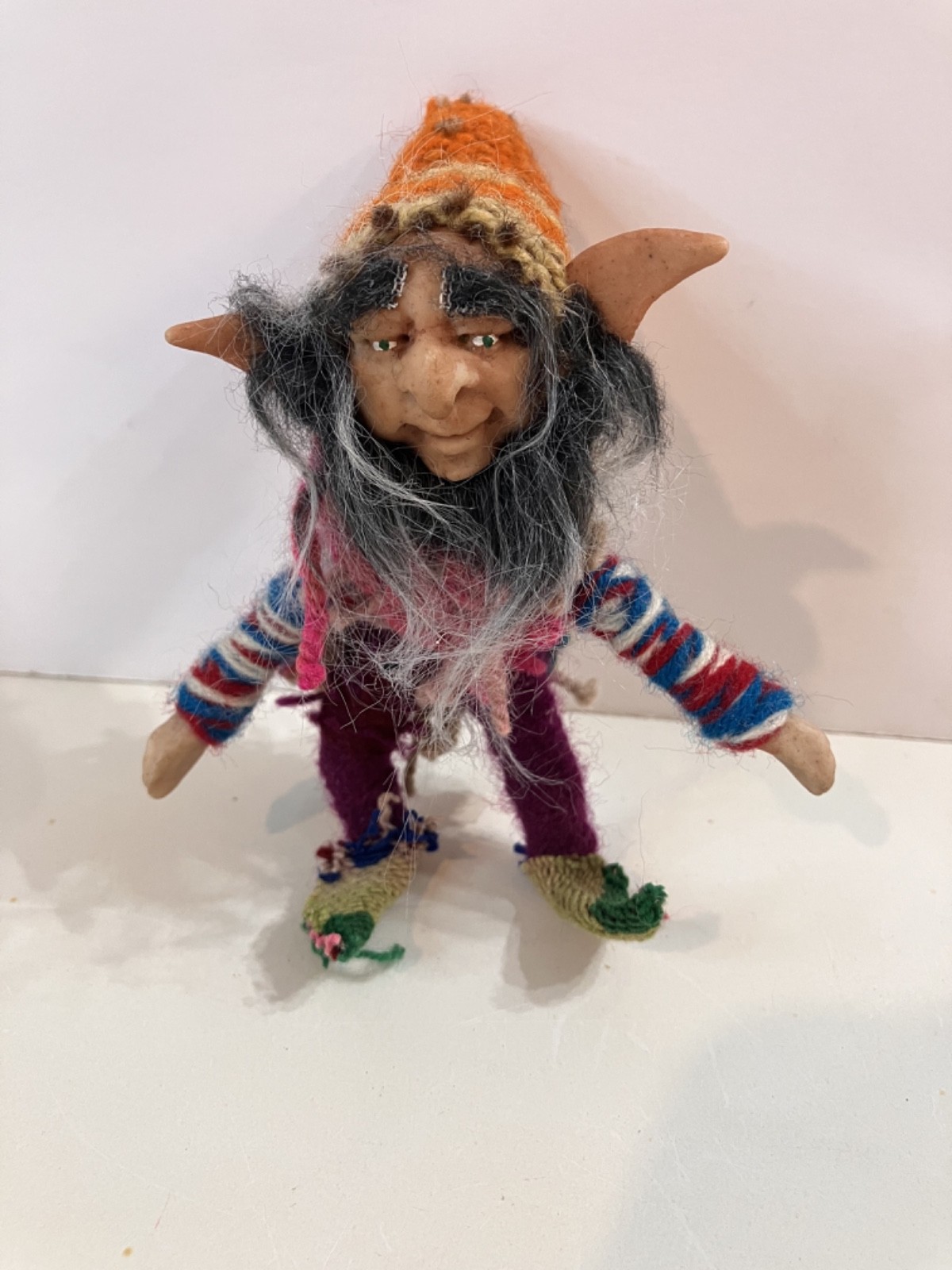 OOAK Handmade Fantasy Art Doll Elf Goblin Troll Figure Clay Fabric Vtg Troll 5 OOAK Handmade Fantasy Art Doll Elf Goblin Troll Figure Clay Fabric Vtg Troll 5