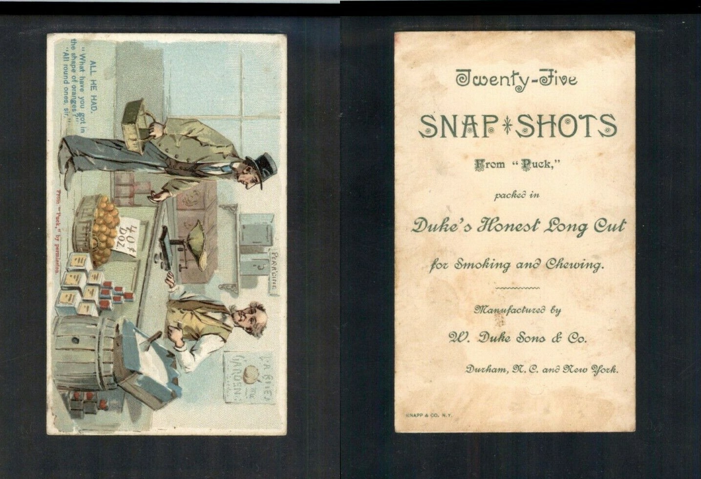 1888 N128 DUKE  SNAP SHOTS ALL HE HAD ORANGES             '168