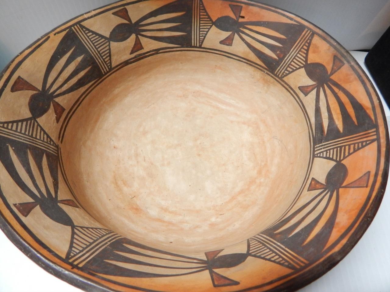 IMPORTANT ANTIQUE HOPI INDIAN POTTERY DOUGH BOWL POT - MUSEUM GRADE 