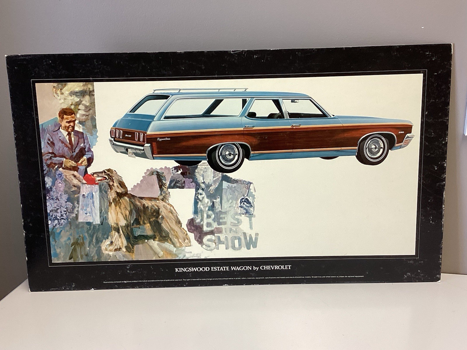 1970 Chevrolet Kingswood Estate Wagon , Cardboard Dealer Sign , 18” X 32”