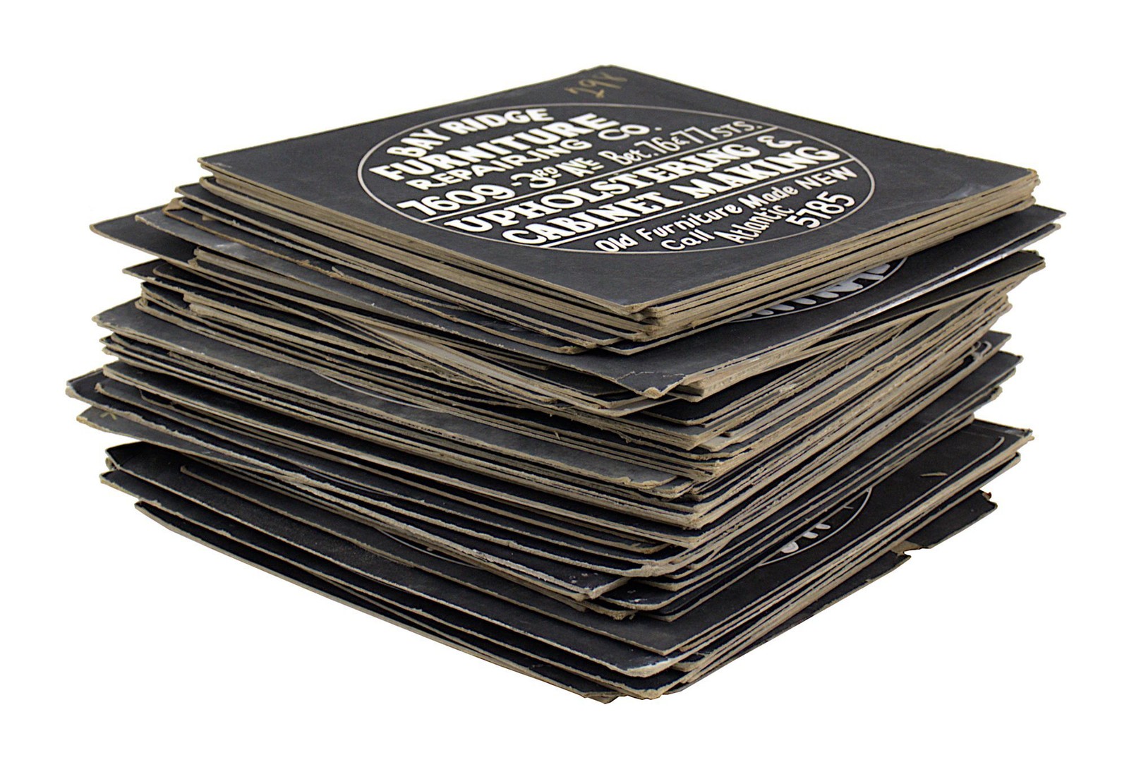 Collection of 108 Silent Film-Era Hand-Drawn Advertisement Text Cards ca 1920s