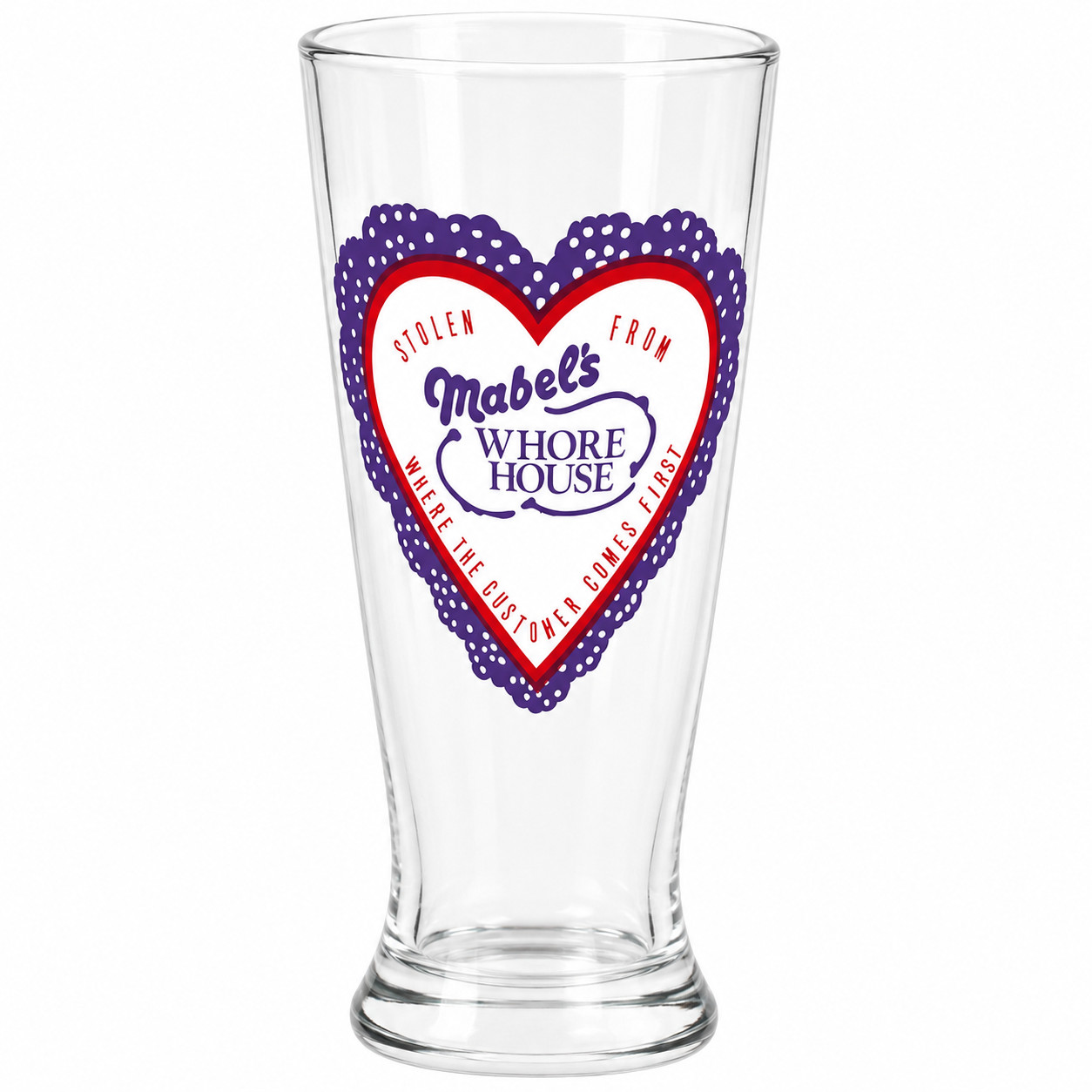 Vintage Mabel\'s Whore House las Vegas Glass Beer Pint Glass Tall - RARE EUC