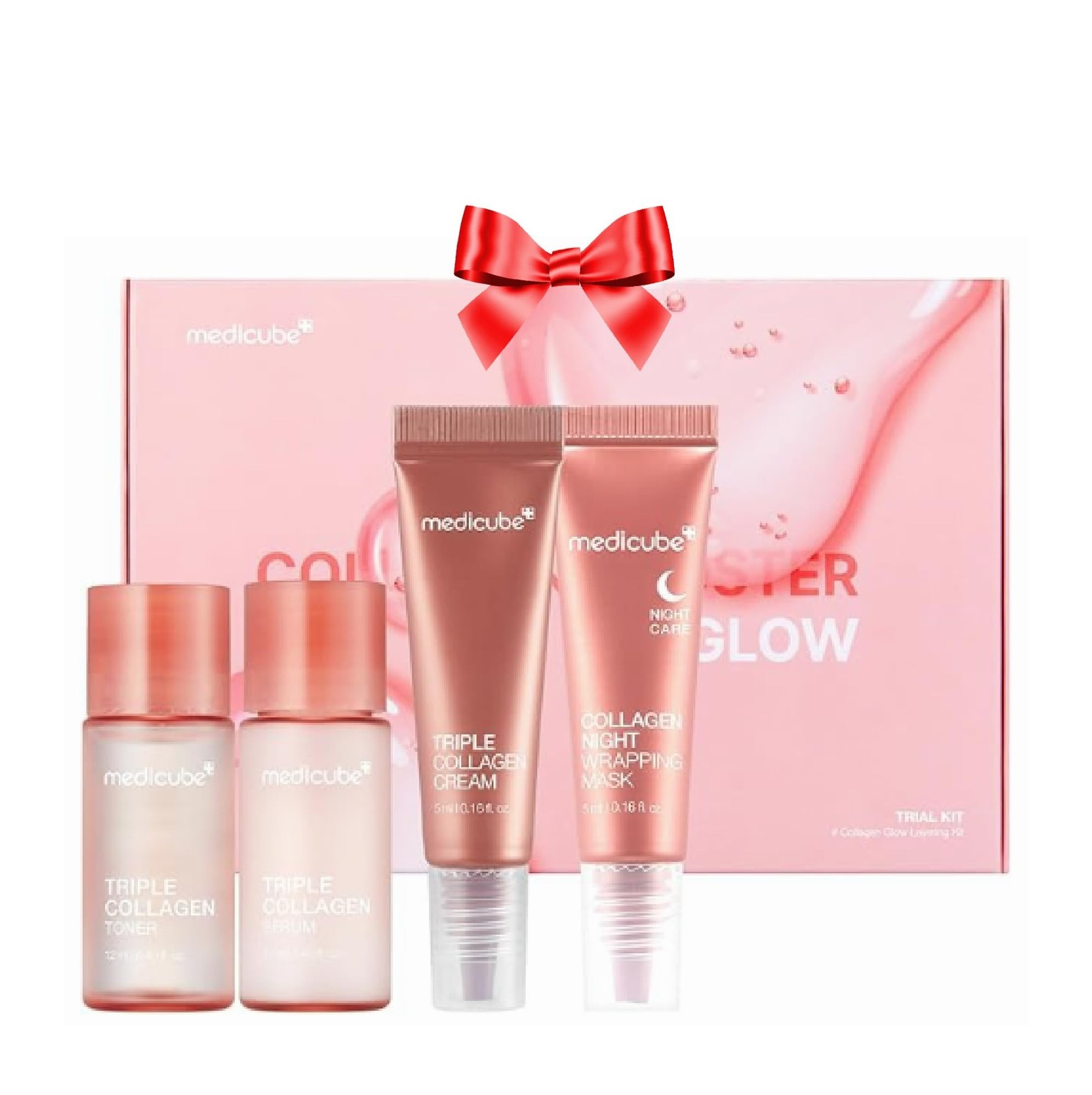 medicube Glass Skin Collagen Trial Kit - Mini Skincare Set 4 Count (Pack of 1)