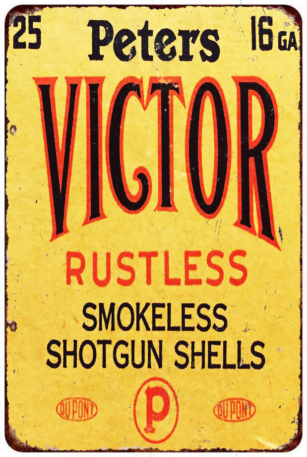 Peters Victor Rustless Smokeless Shotgun Shells Vintage Reproduction Metal sign