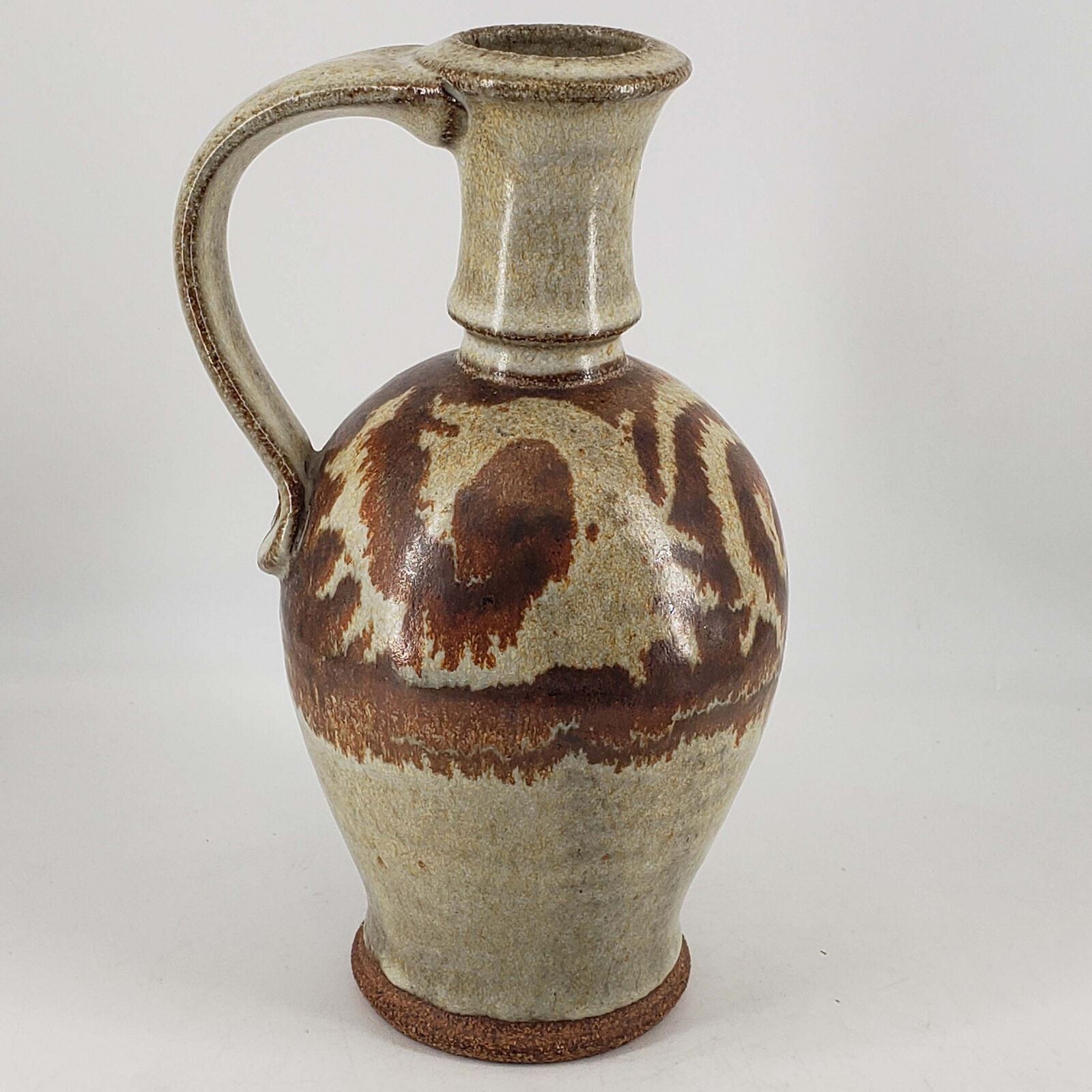 Mid Century Style Studio Art Signed Pottery Pitcher Ewer Jug Vase Decor