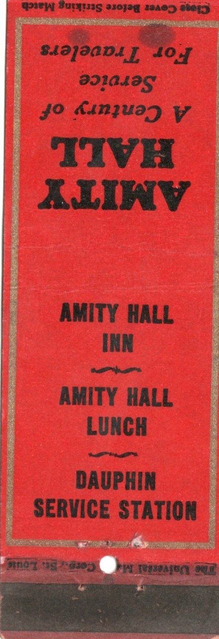 Vintage Matchcover  Amity Hall Inn