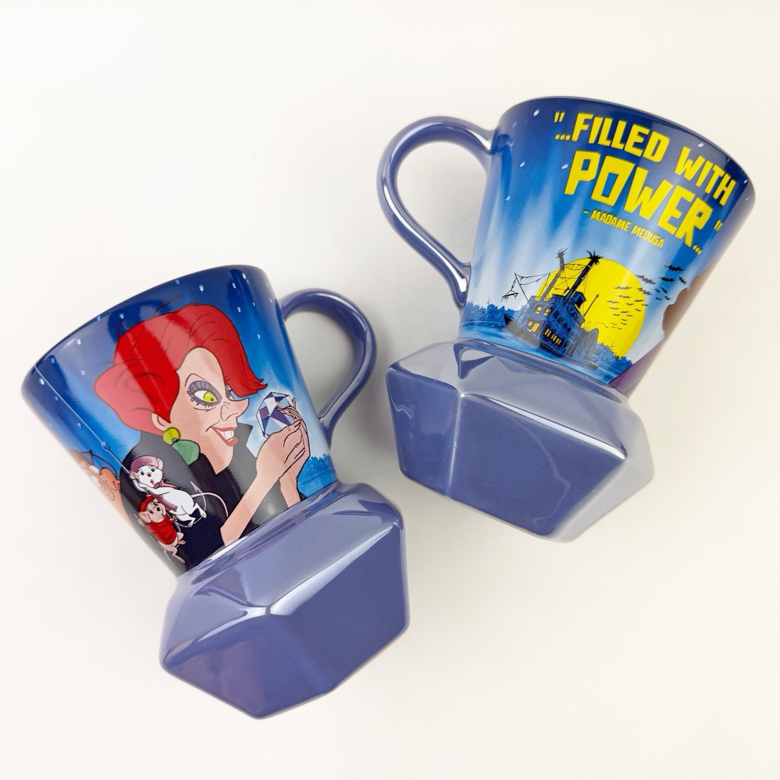 TWO Disney Parks Madame Medusa Mug The Rescuers Devil\'s Eye Mug Cup Diamond New