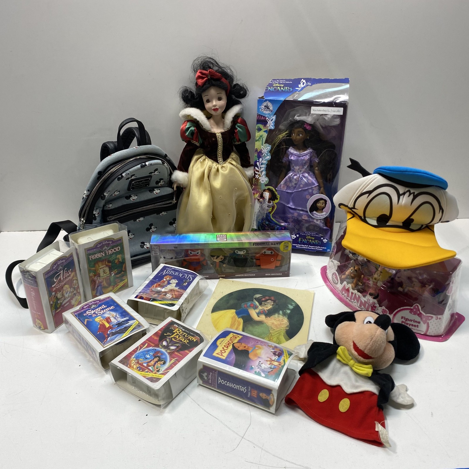 Disney Lot Mixed Brands Loungefly Backpack Dolls Figures Toys 14 Pieces