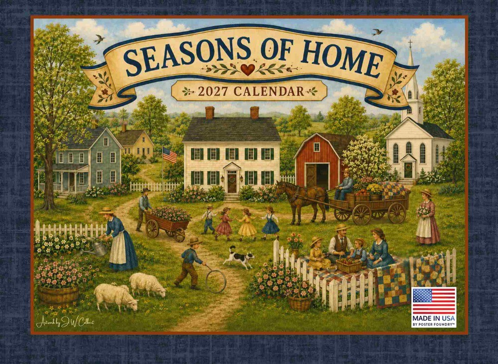 Seasons Of Home Folk Art 2027 Monthly Wall Calendar 12 Month