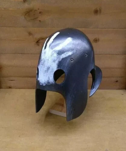 18G Medieval Steel Uruk-Hai Berserker Helmet Black Helmet LOTR Halloween Replica