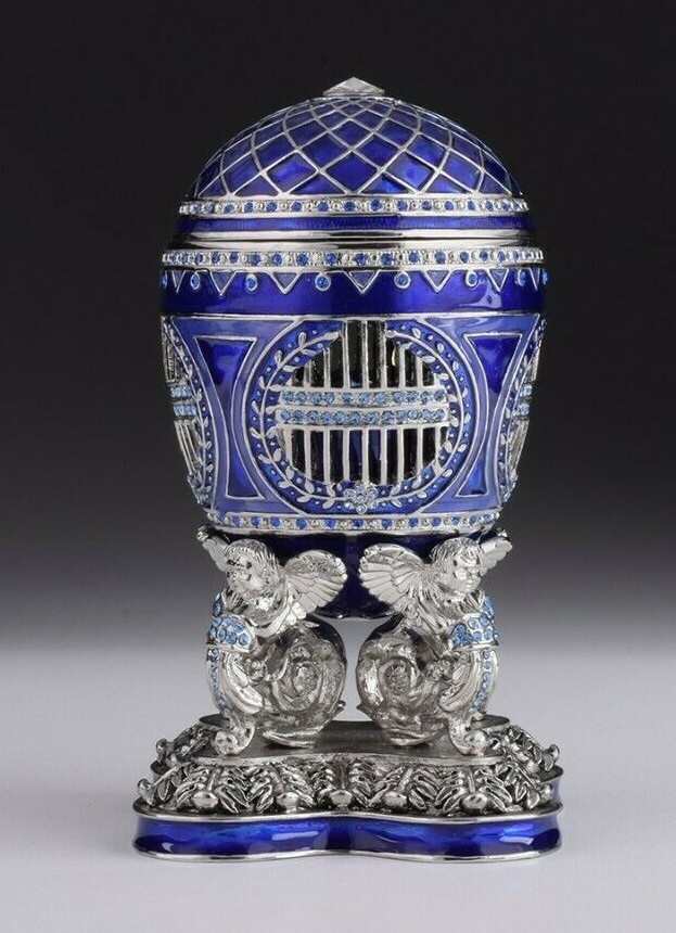 Large egg &horse LIMITED EDITION trinket box by Keren Kopal & Austrian crystals 
