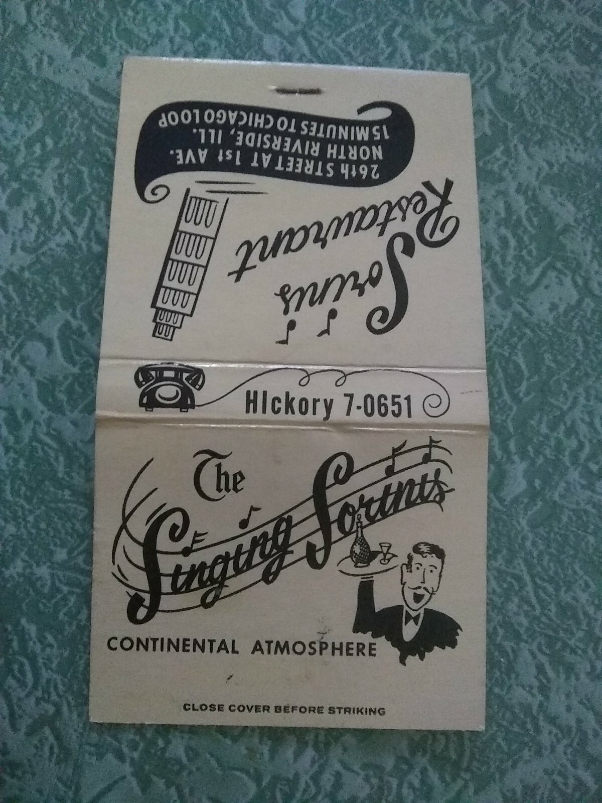 Vintage Matchbook Q2 Collectible Ephemera Chicago Illinois sorini singing