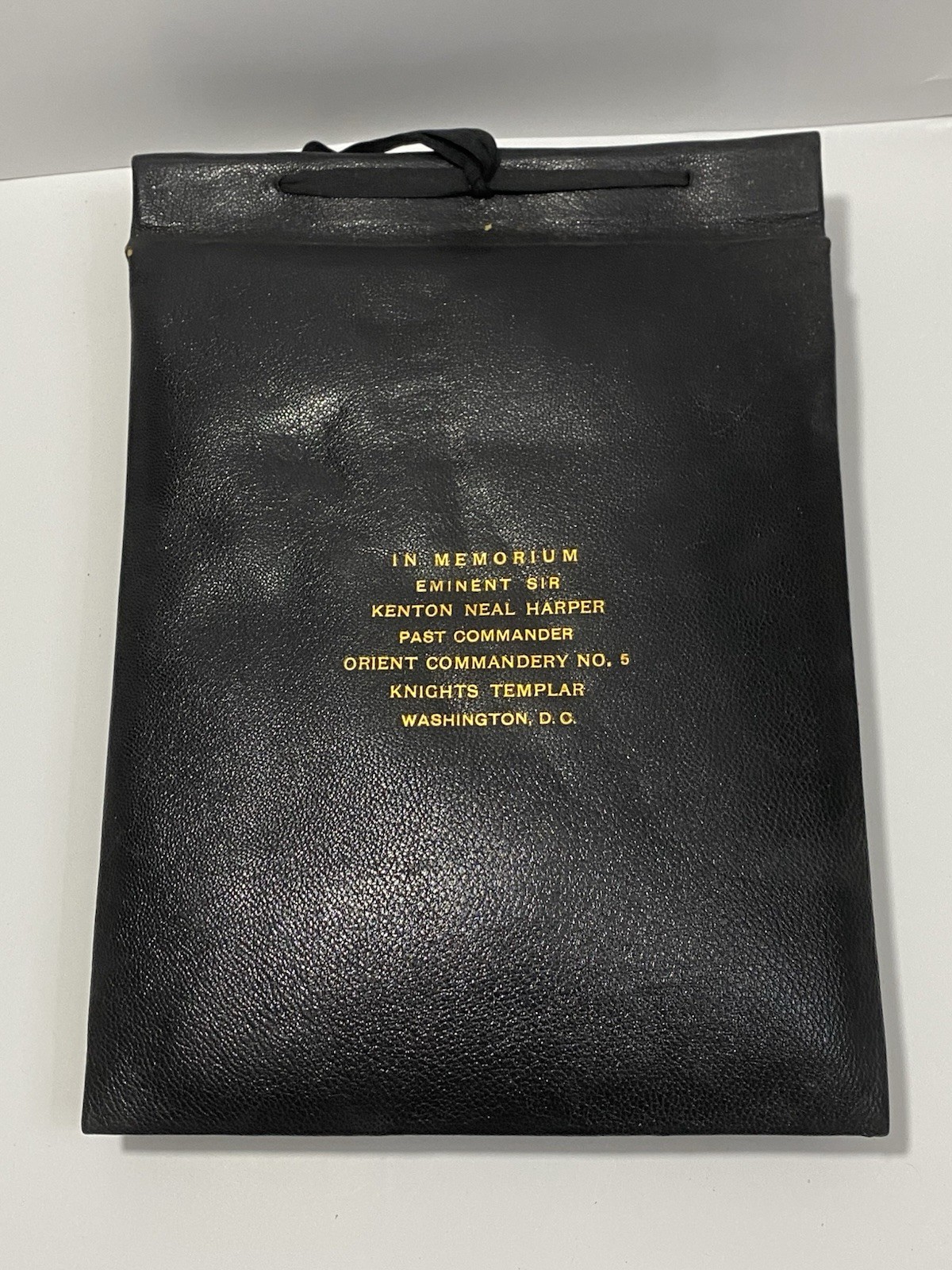 Antique 1900’s Knights Templar In Memoriam Sir Kenton Neal Harper Leather Book