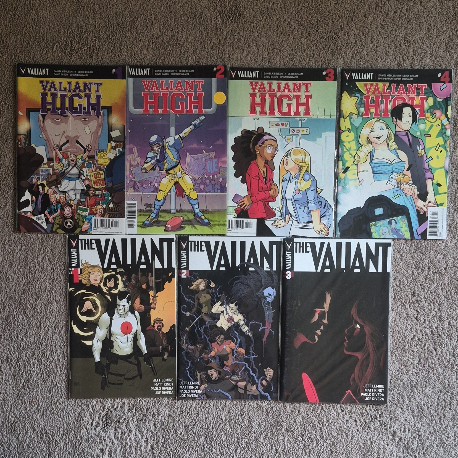 The Valiant #1-3 + Valiant High #1-4 Comic Lot Lemire Kindt Valiant