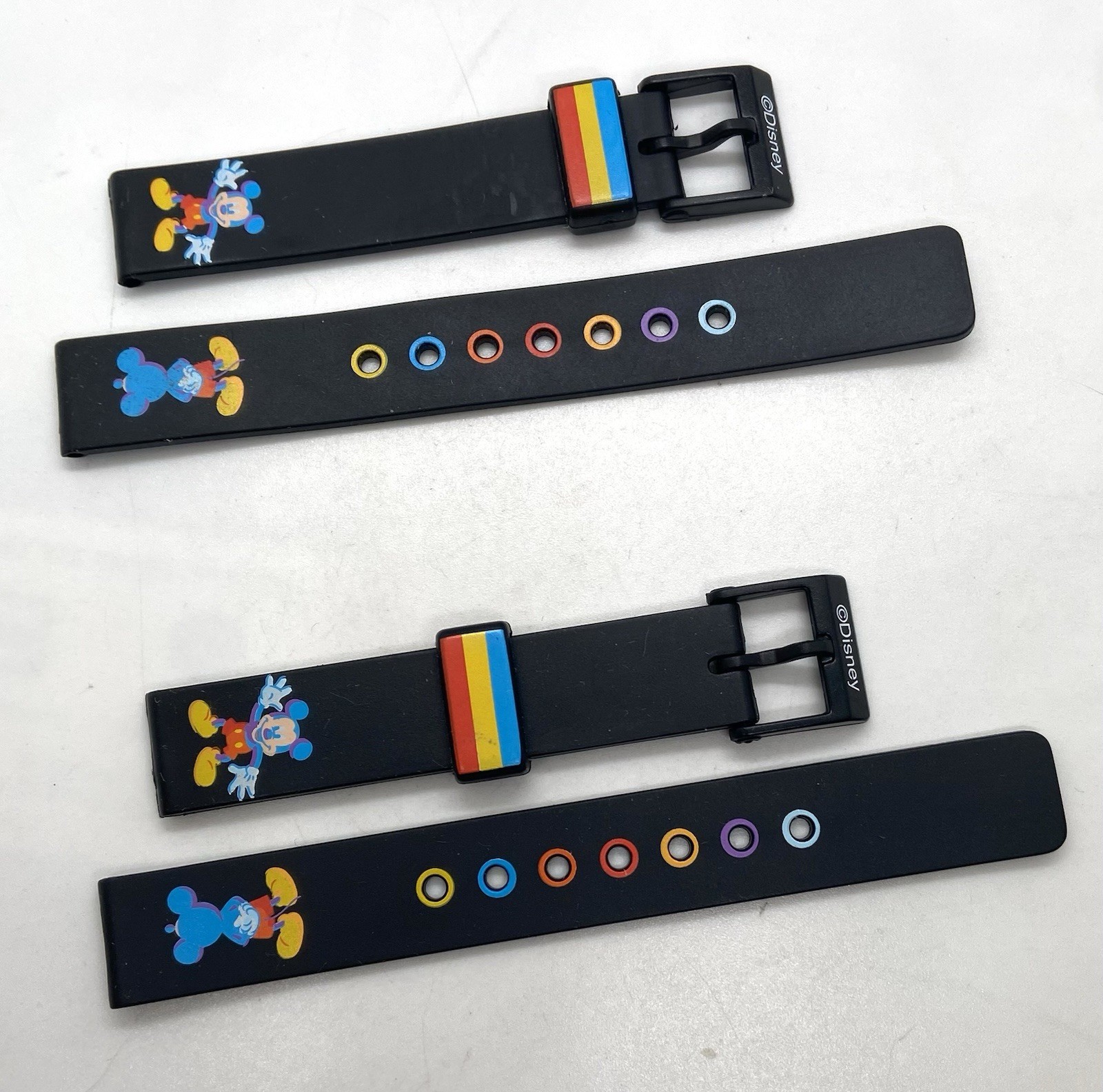 NEW Lot DISNEY Mickey Mouse Sport Watch Band Black Silicone Water Resistant 14mm NEW Lot DISNEY Mickey Mouse Sport Watch Band Black Silicone Water Resistant 14mm