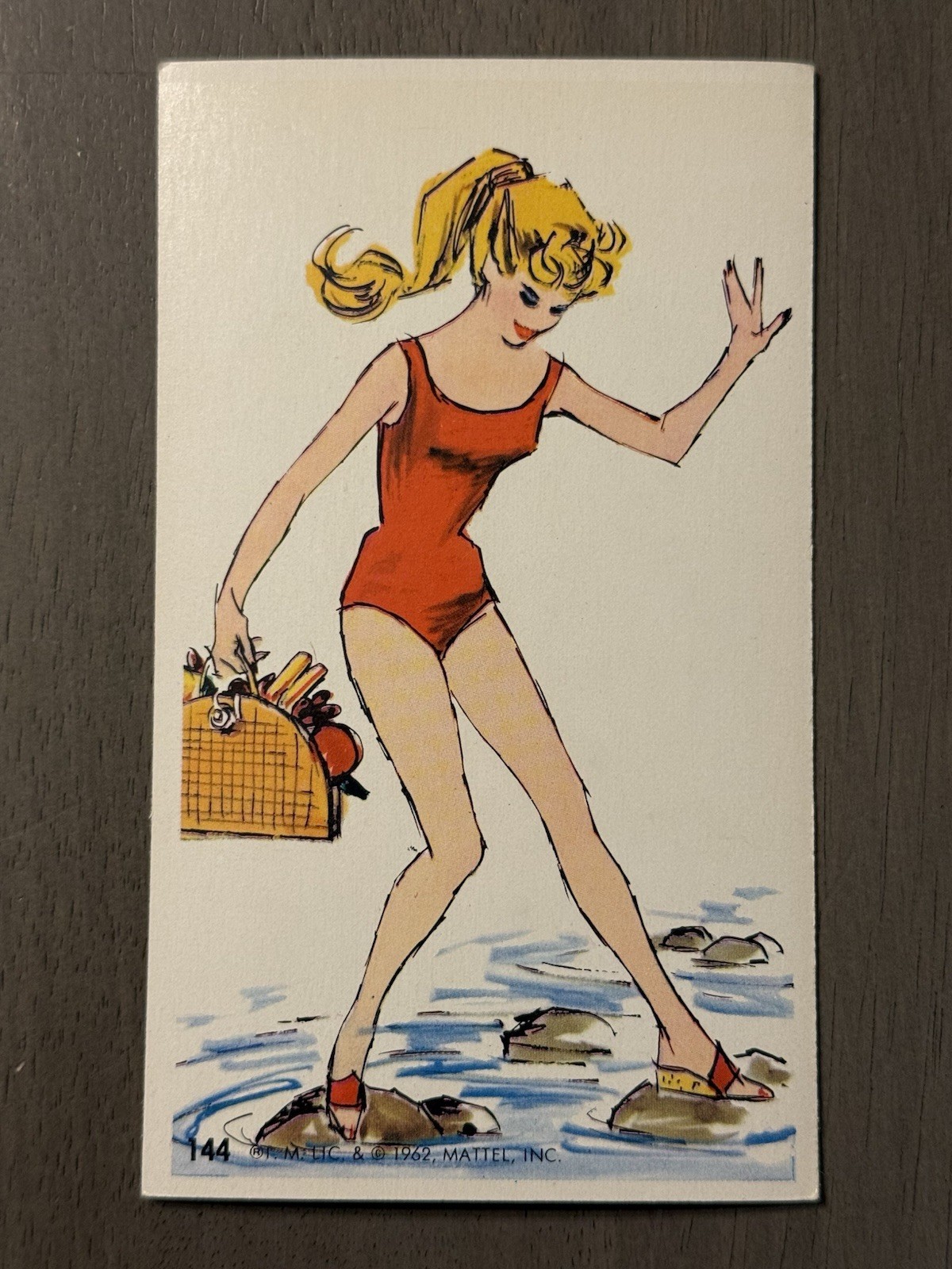 RARE 1962 MATTEL DYNAMIC TOY JUMBO BARBIECARD  #144