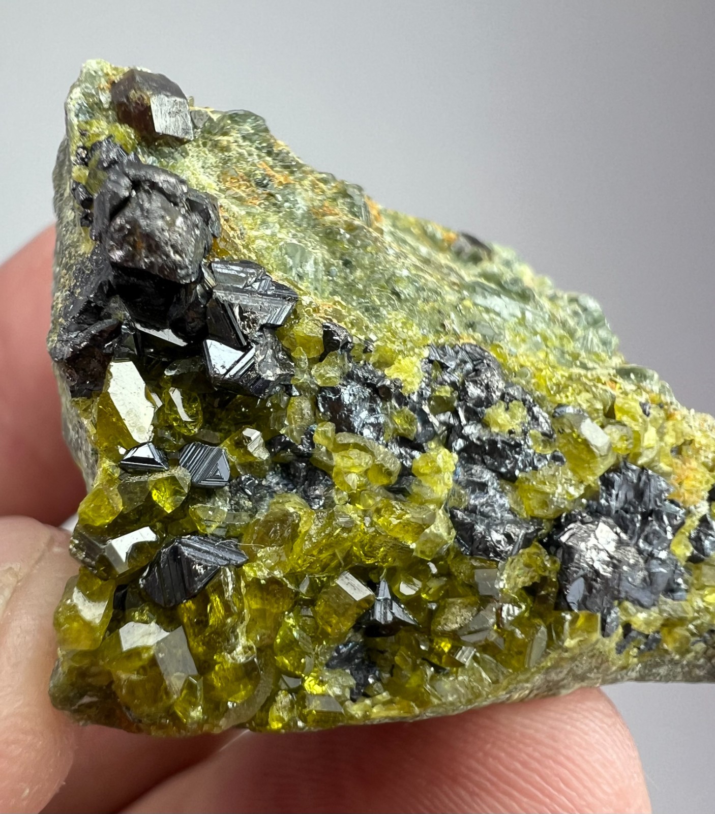 45 GM Vesuvianite With Magnetite And Garnet From Nangarhar Afghanistan I4 45 GM Vesuvianite With Magnetite And Garnet From Nangarhar Afghanistan I4