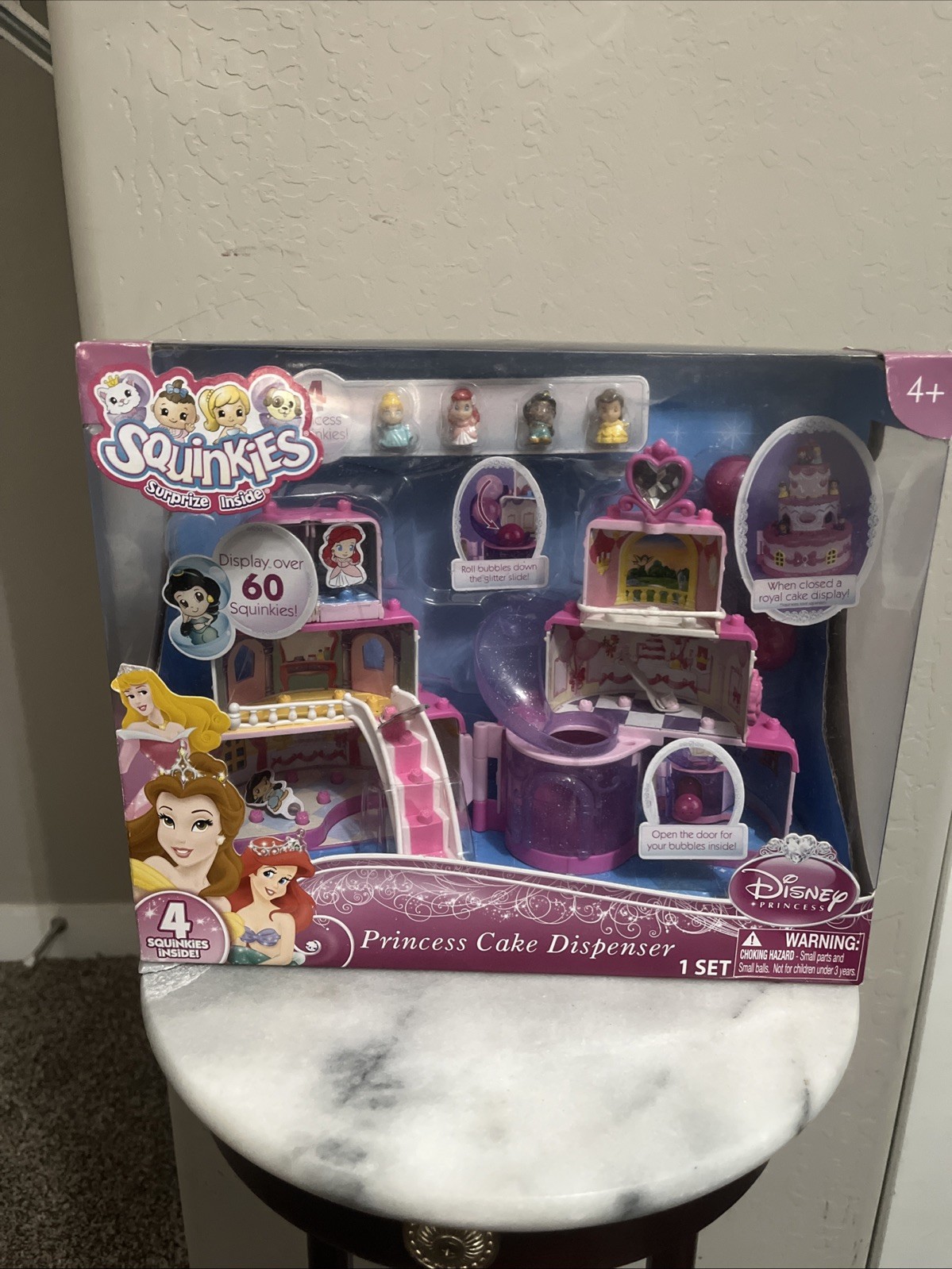 Rare Squinkies Disney Princess Cake Dispenser Blip NIB 2012 Retired Great Gift