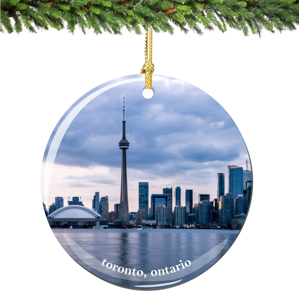Toronto Ontario Canada Christmas Ornament Porcelain Double Sided 2.75 Inches
