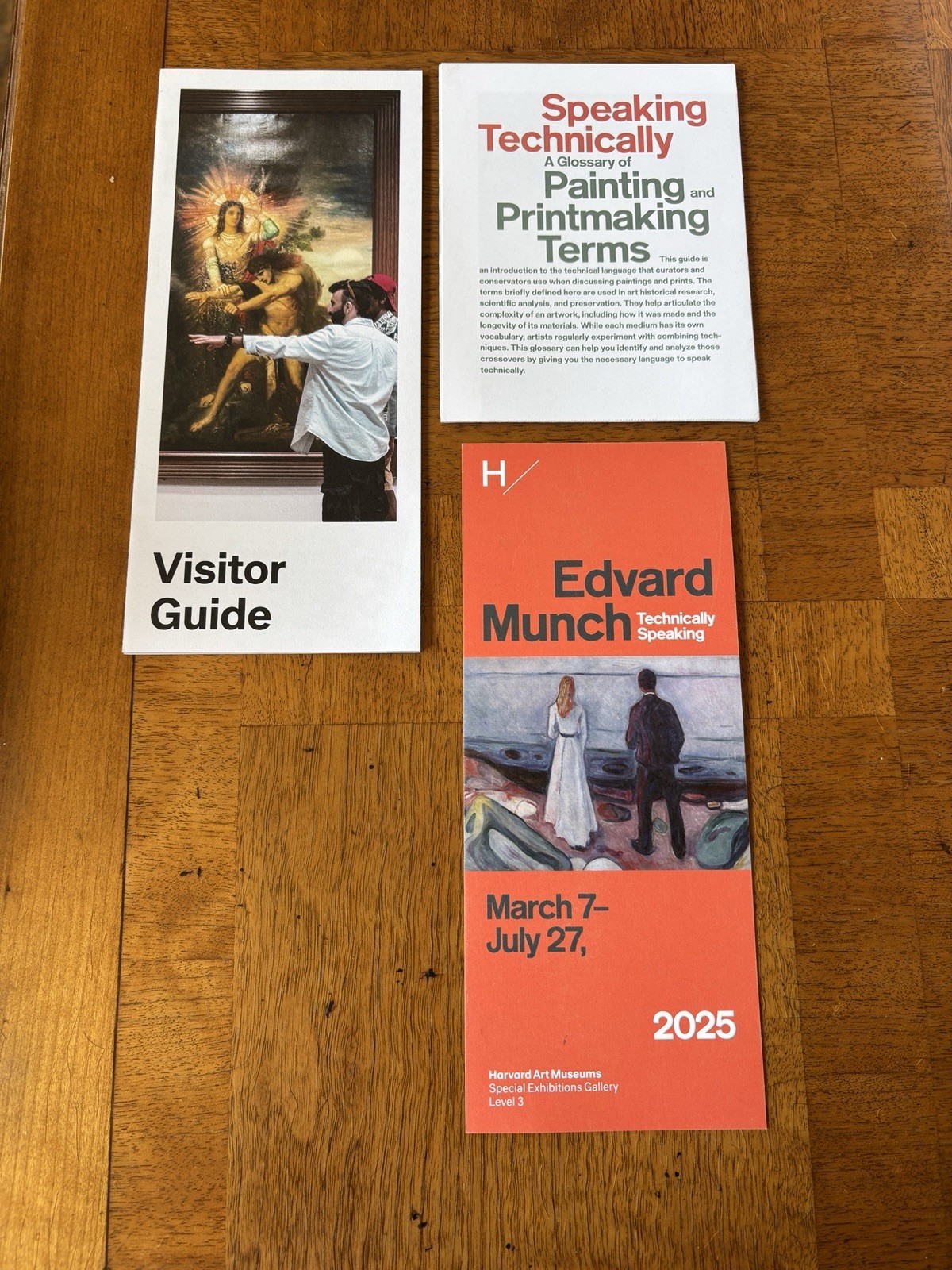 Edvard Munch Harvard Museum Exhibition Brochures With A Fold Out Print Lot Of  3