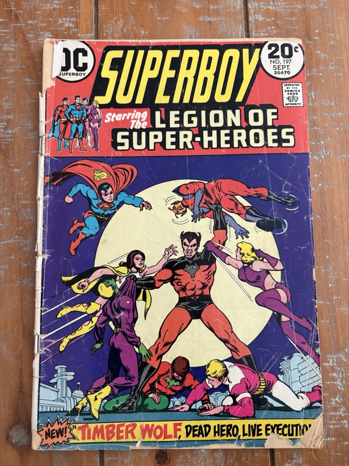 Superboy #197 starring The Legion of Super-Heroes (Sept 1973) DC COMICS - ACCEPT