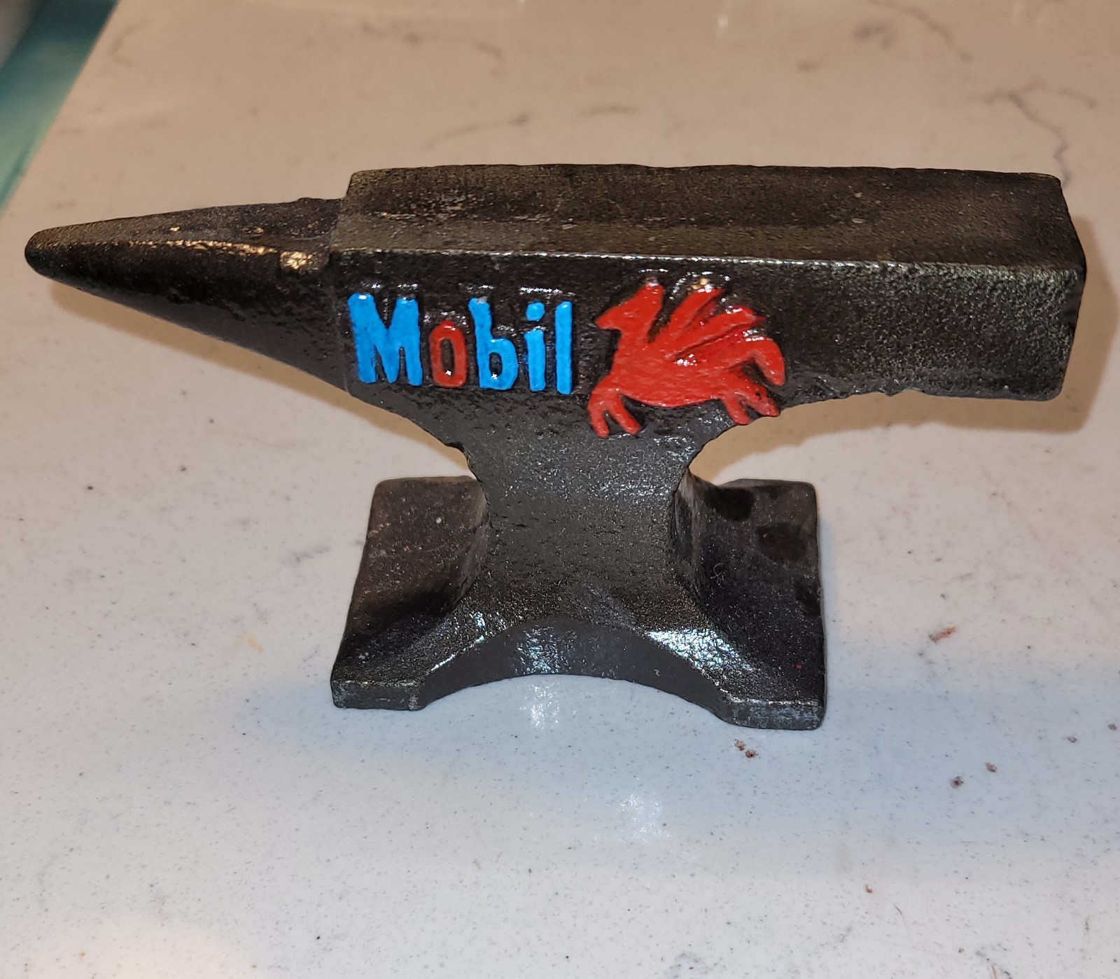 Mobile Cast Iron Mini Anvil Display Paperweight Raised Letters