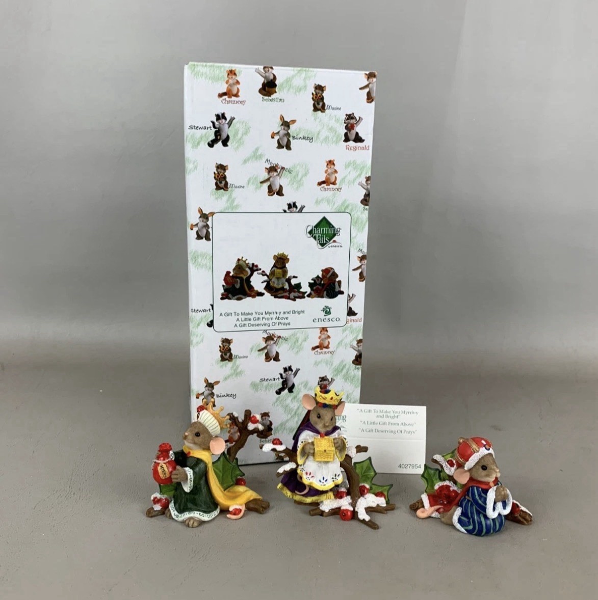 NIB Enesco Charming Tails SET OF 3 WISE MEN FIGURINES  Figurine set #4027954