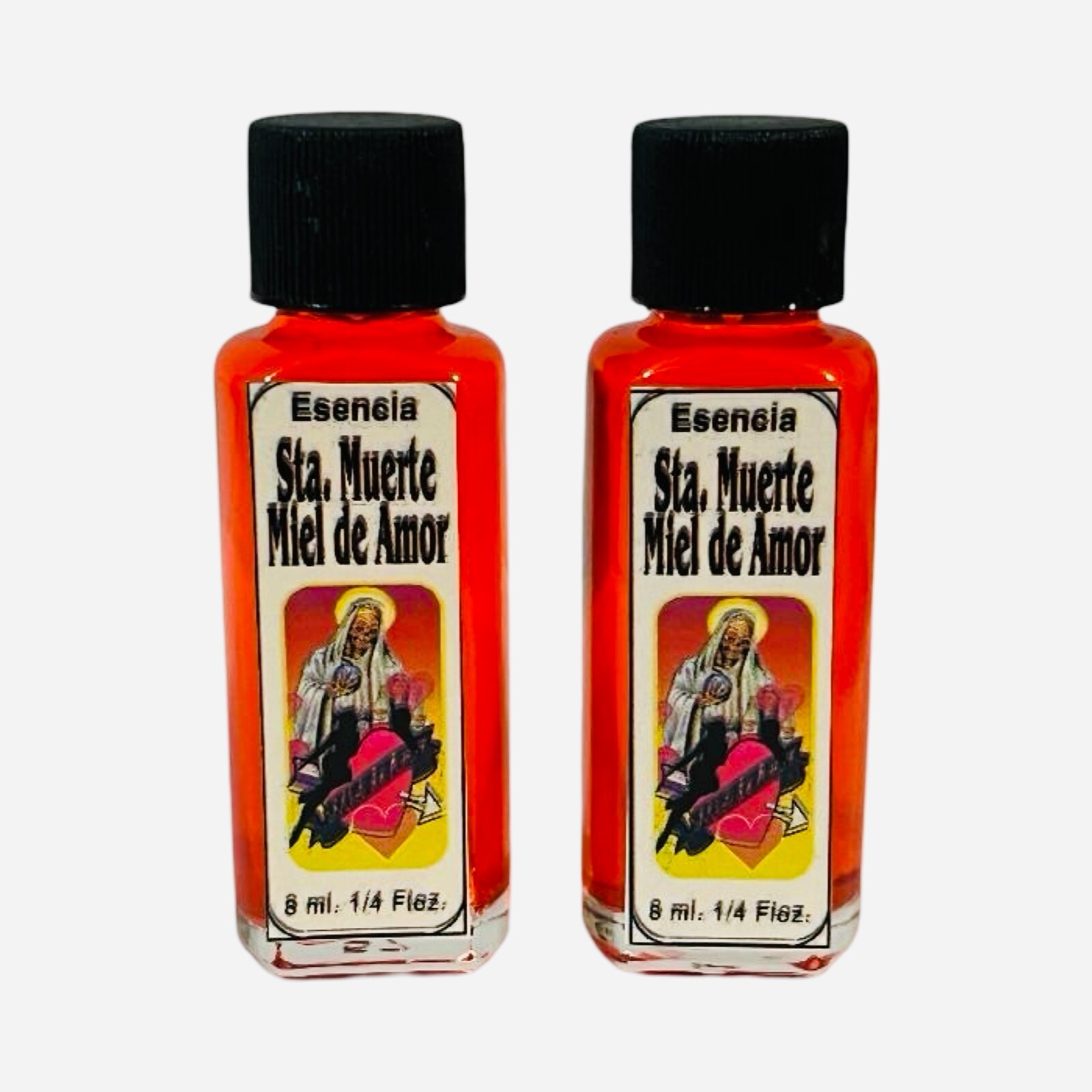 2PACK Santa Muerte Miel de Amor Aceite perfume Atrayente Endulzamineto Fidelidad
