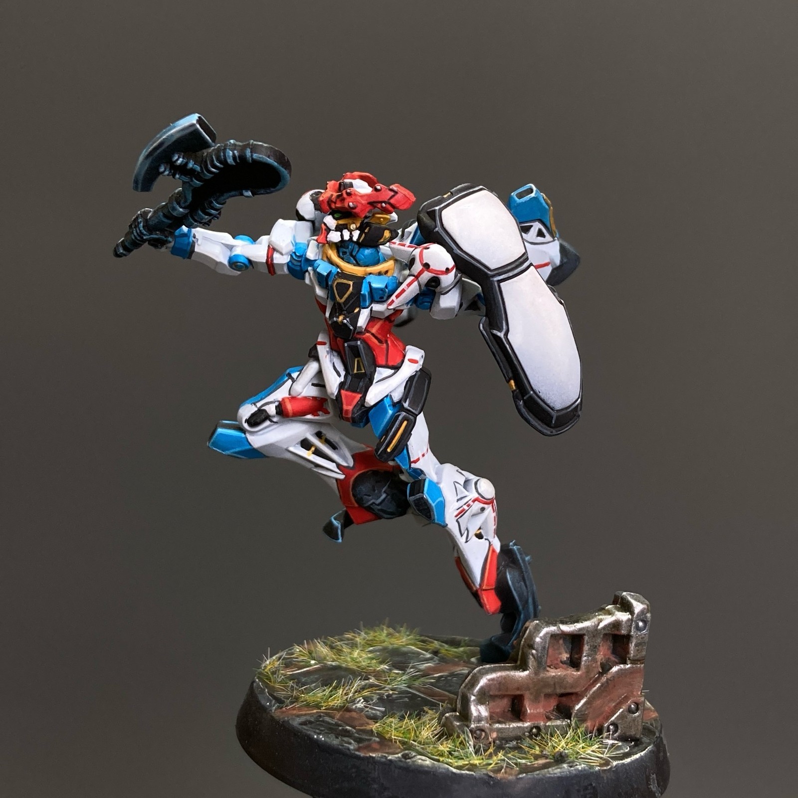Pro Painted HG 1/144 GQuuuuuuX Gundam Complete Finished Model With Grass Ruin Pro Painted HG 1/144 GQuuuuuuX Gundam Complete Finished Model With Grass Ruin
