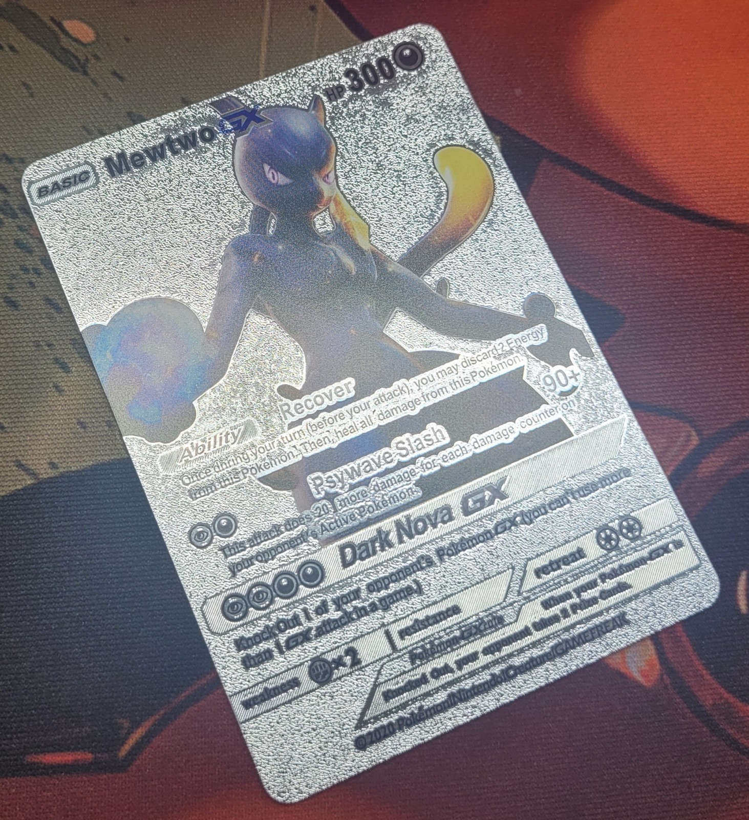 Mewtwo GX Silver Fan Art Pokémon Card