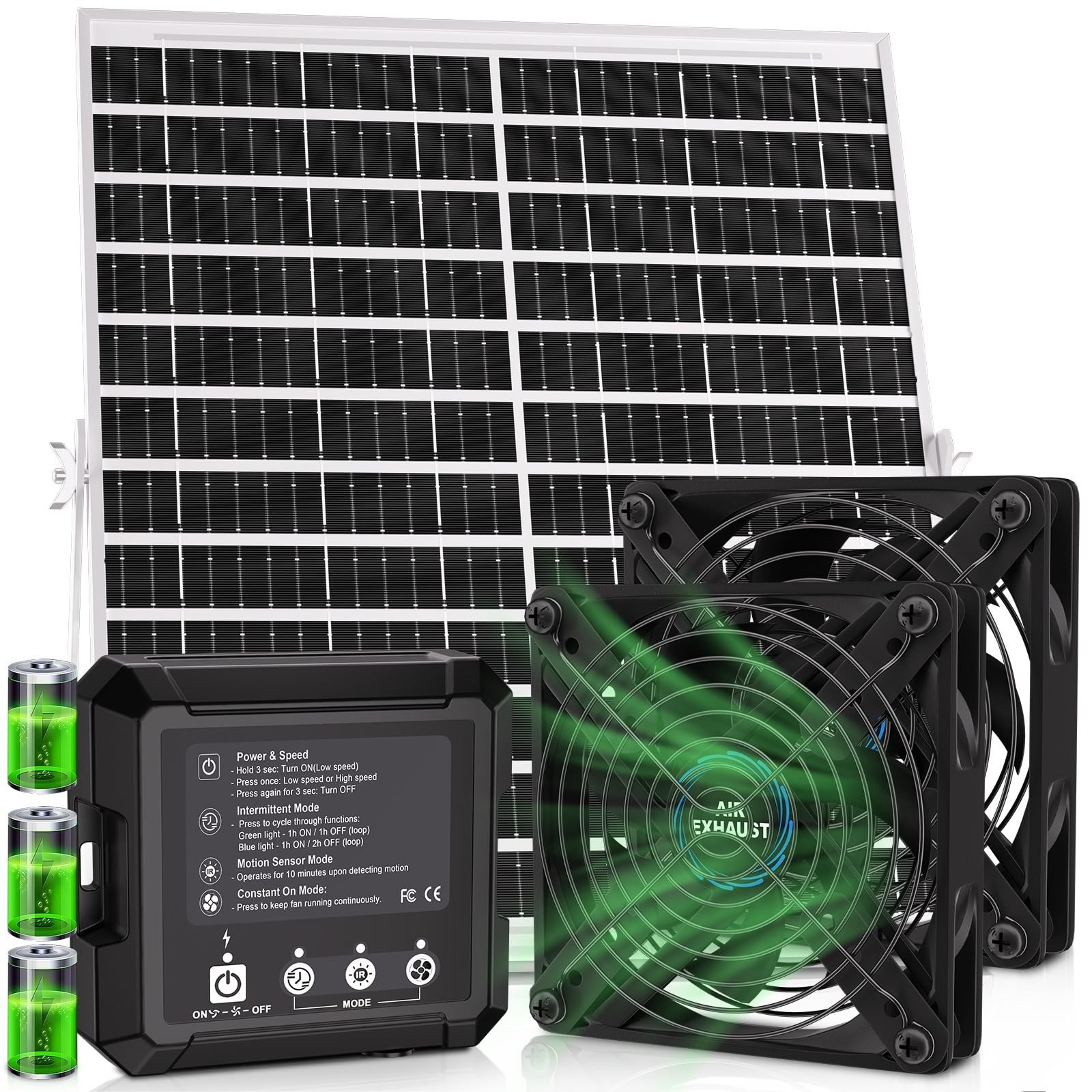 Solar Powered Fan for Chicken Coop, 25W Solar Panel, 2 * 4.7\ Solar Powered Fan for Chicken Coop, 25W Solar Panel, 2 * 4.7\