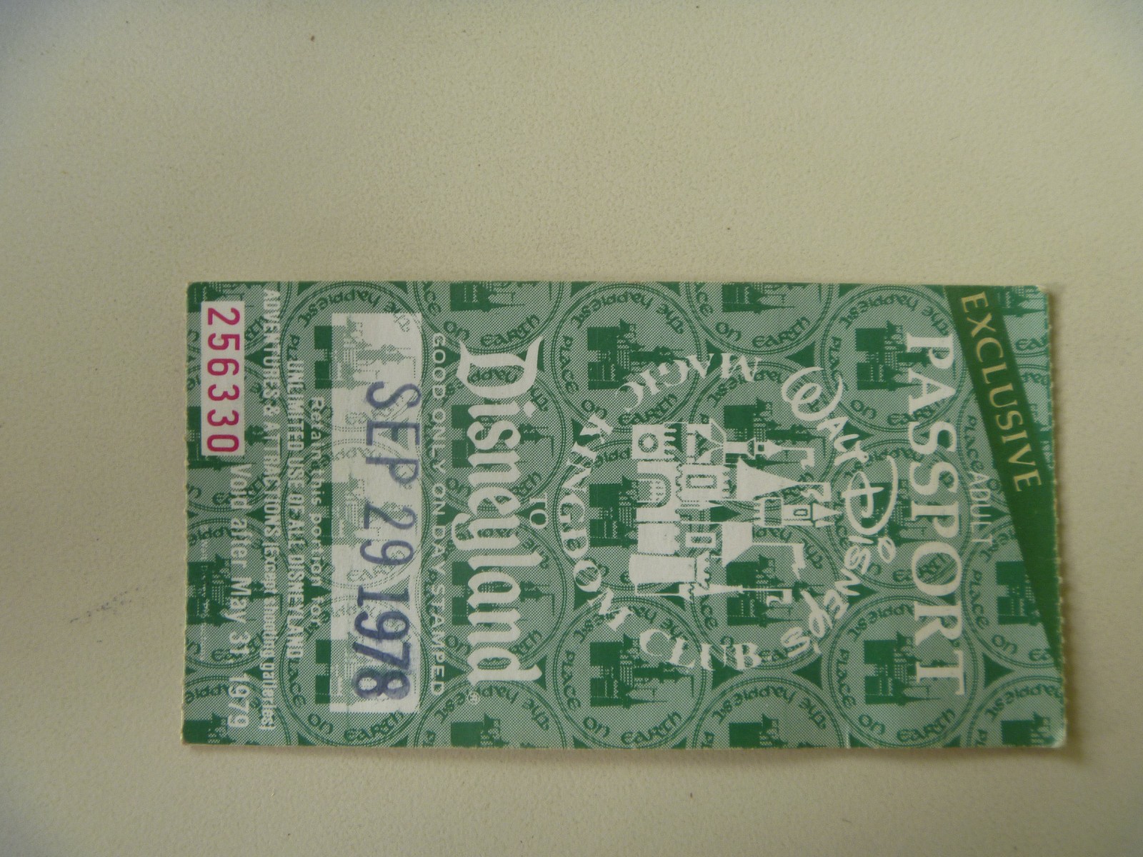 1978 Disneyland Magic Kingdom Club Passport Admission Ticket Stub