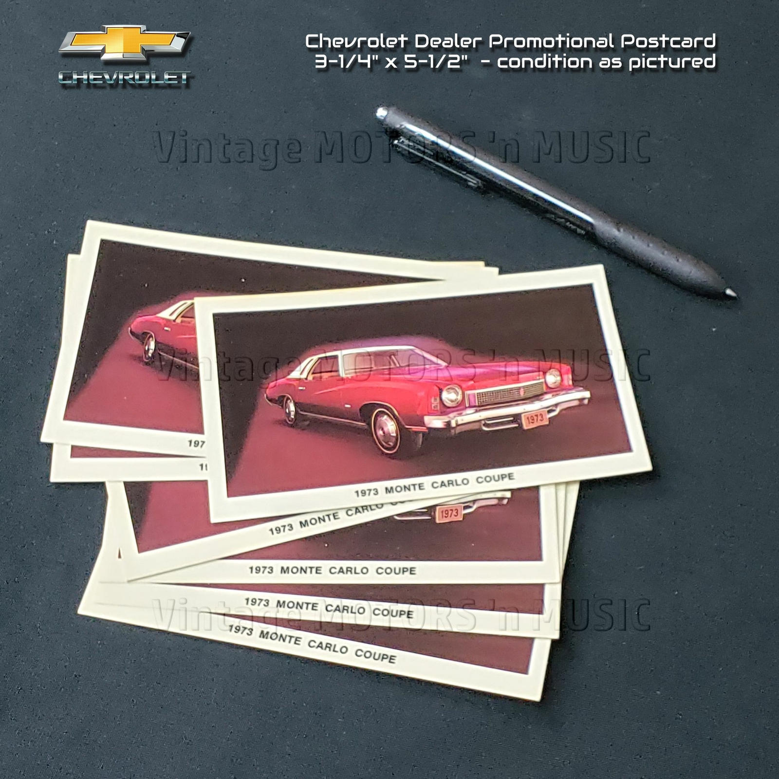 Chevrolet 1973 Monte Carlo Coupe Vintage Postcard 5.50\