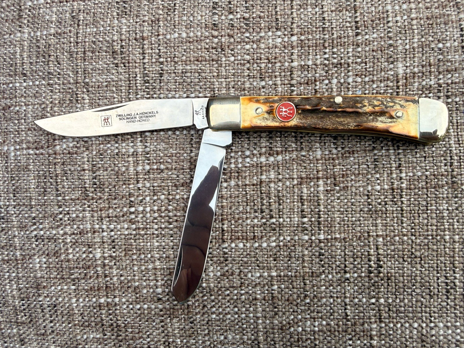 Vintage J.A. Henckels HK-5-S Stag Trapper Knife Solingen Germany w/ Box Vintage J.A. Henckels HK-5-S Stag Trapper Knife Solingen Germany w/ Box