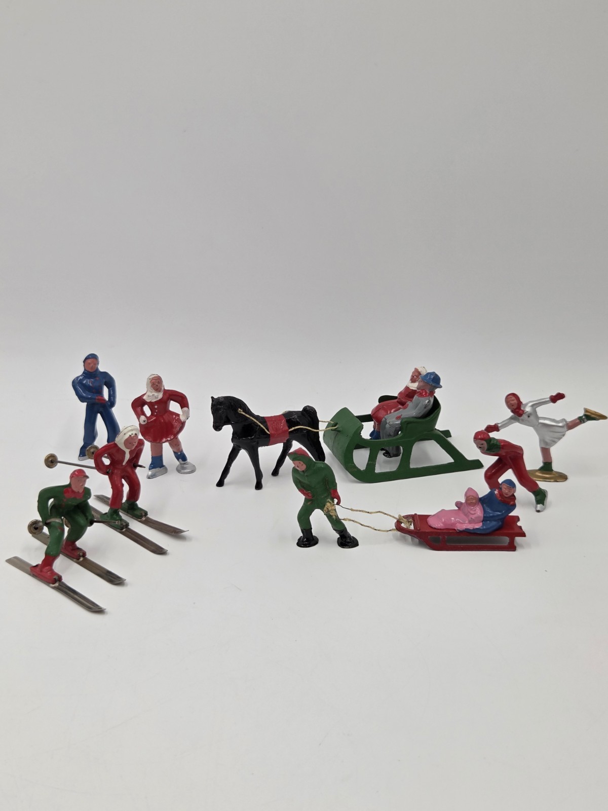 Vintage Lead Barclay Winter Village Figures