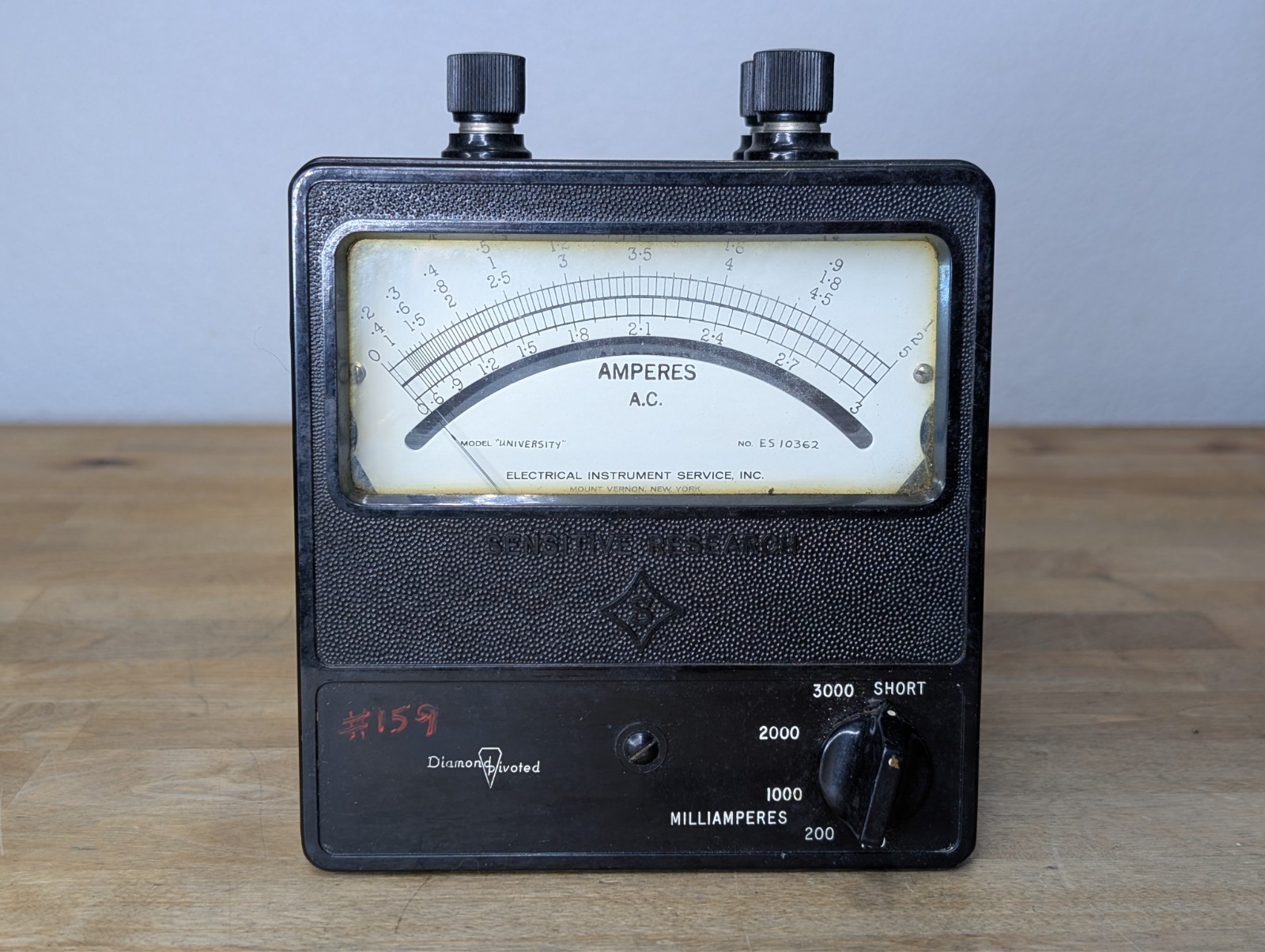 Vintage 1960s Sensitive Research Model University  AC Amperes Meter