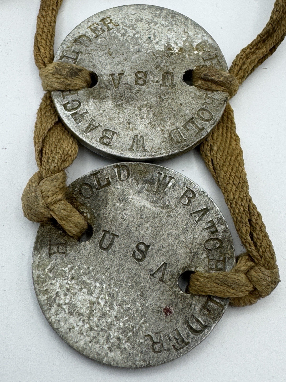 Vintage WWI US Army Dog Tag Set