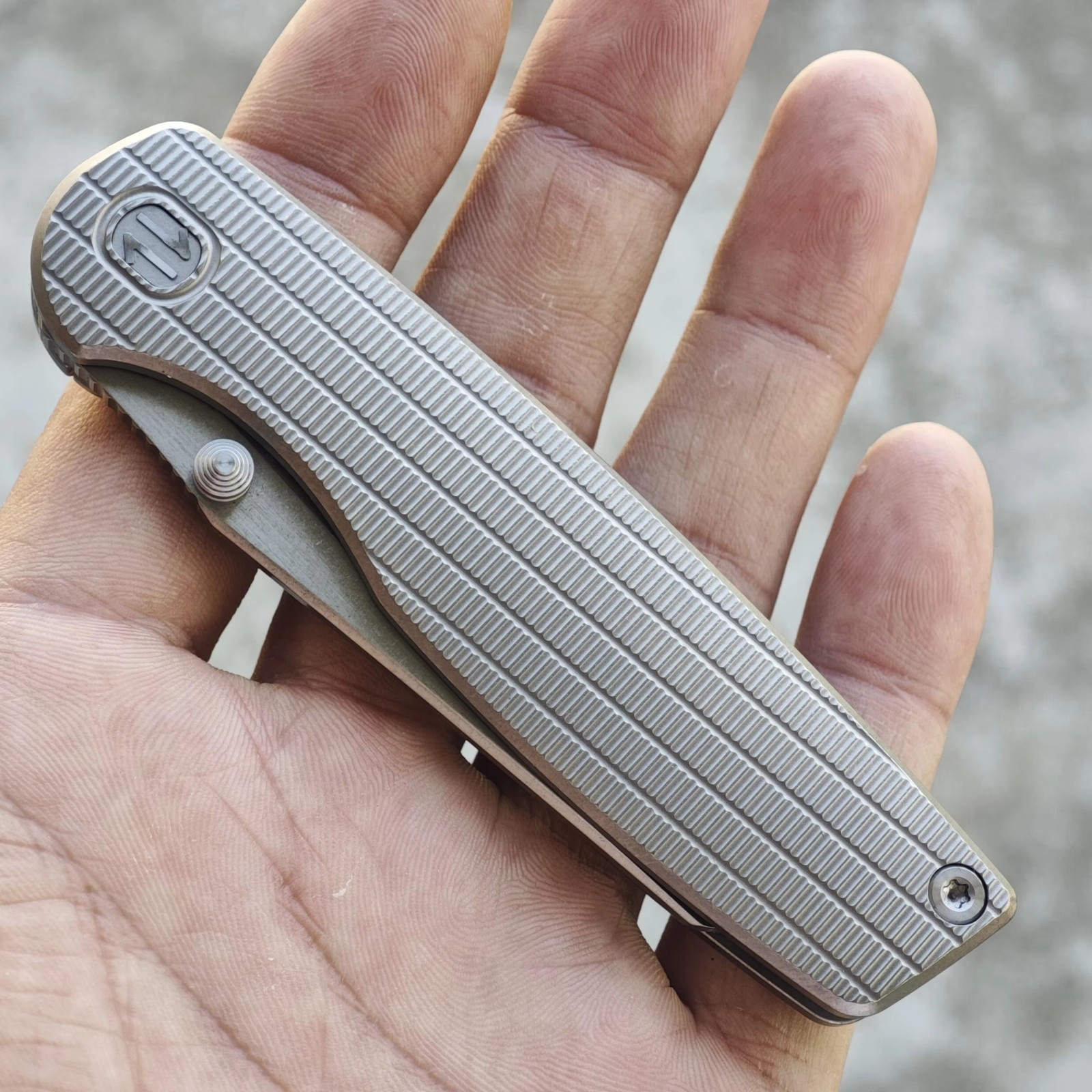 PuddyGo Mini Cortex Folding Knife Titanium Scales VG-10 Blade 18cm