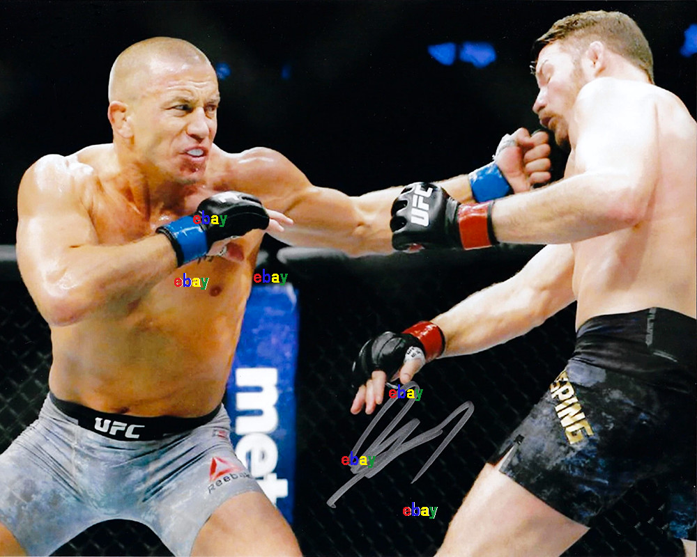 GEORGES ST-PIERRE SIGNED REPRINT AUTOGRAPH UFC JAMES SPENCE 8\